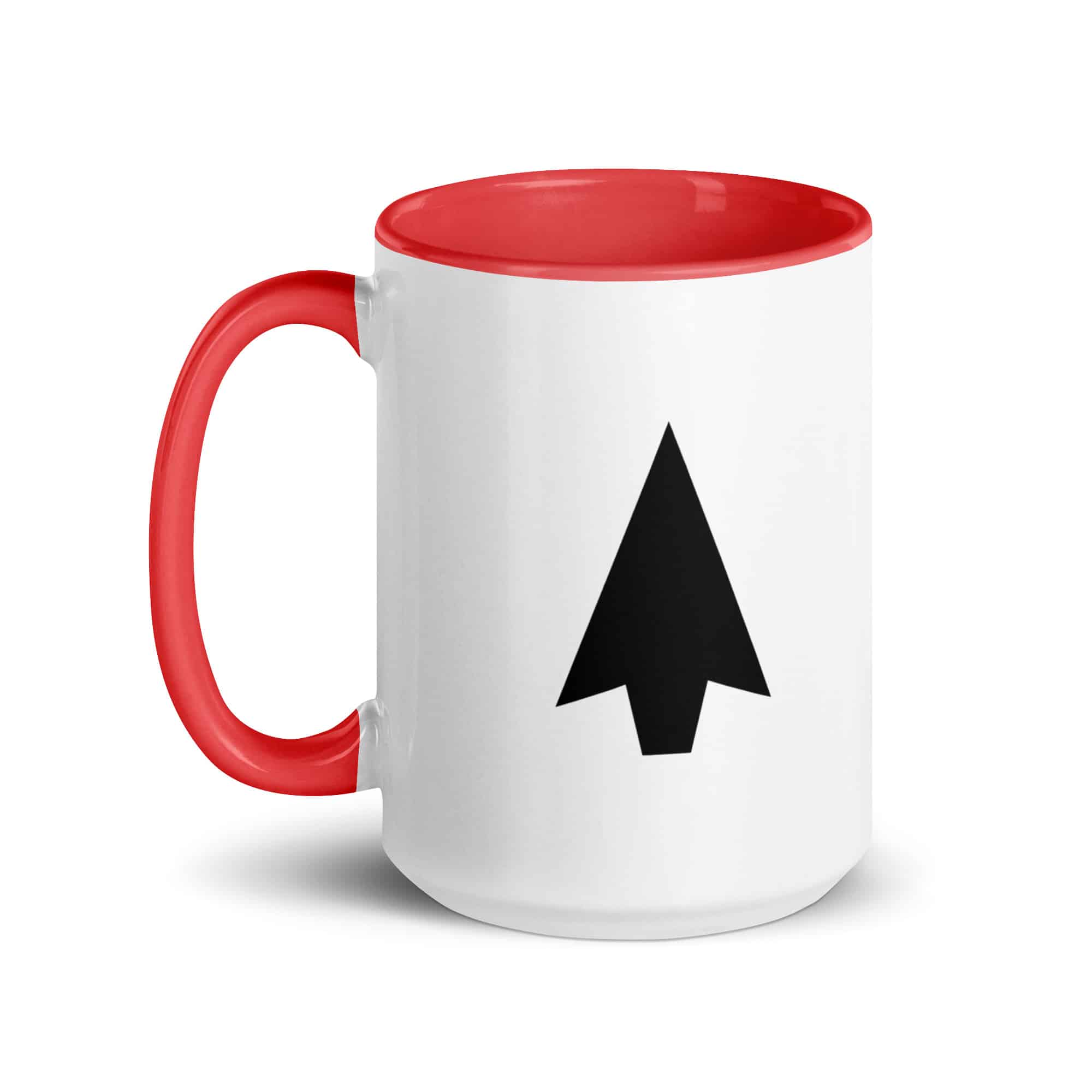 Black Solid Arrowhead Color Inside Mug
