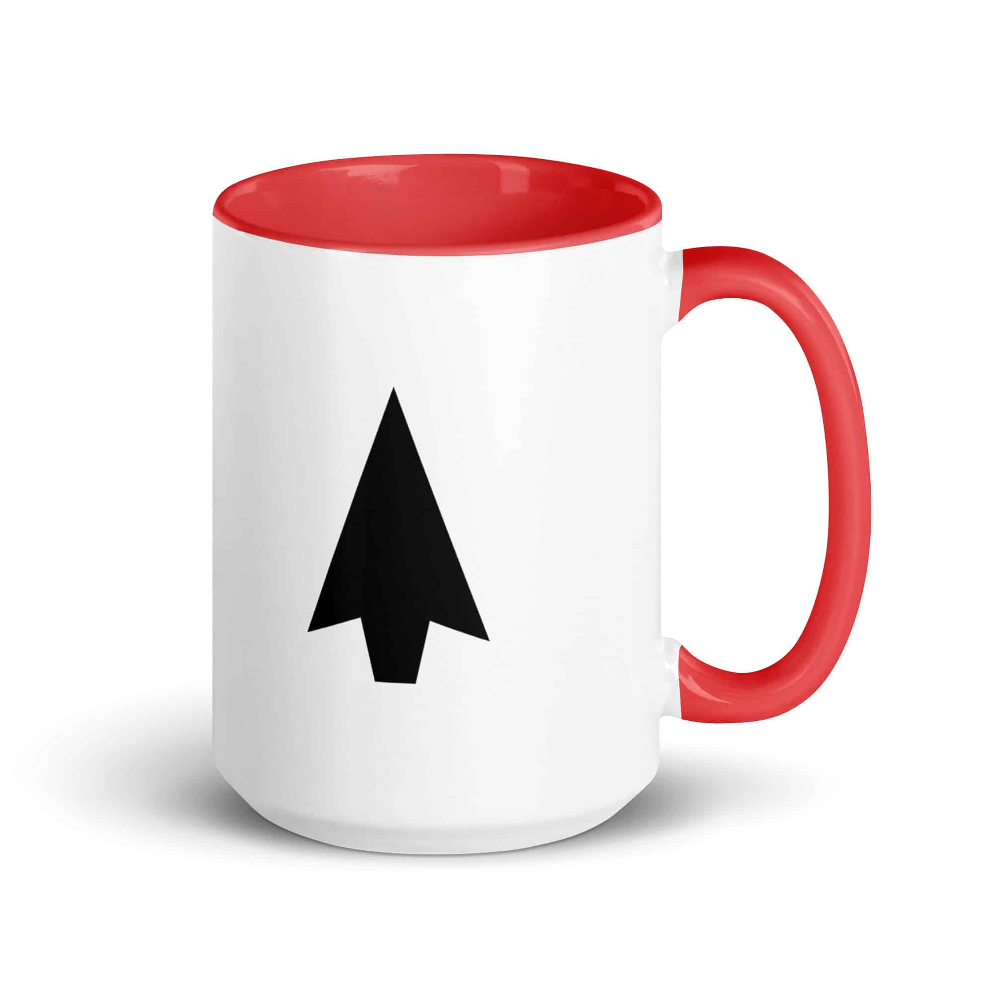 Black Solid Arrowhead Color Inside Mug