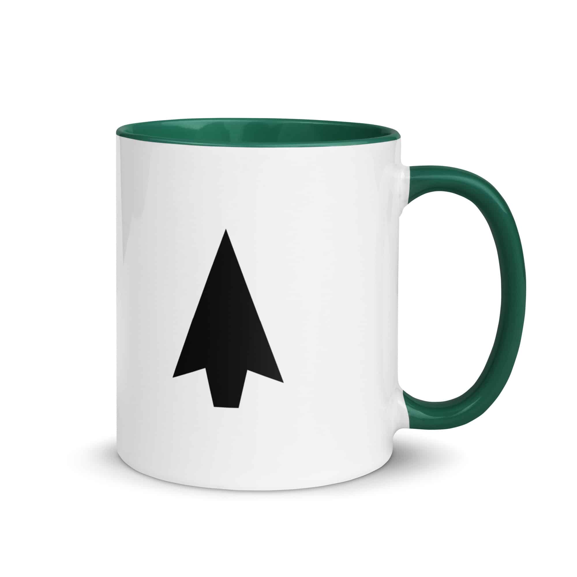 Black Solid Arrowhead Color Inside Mug