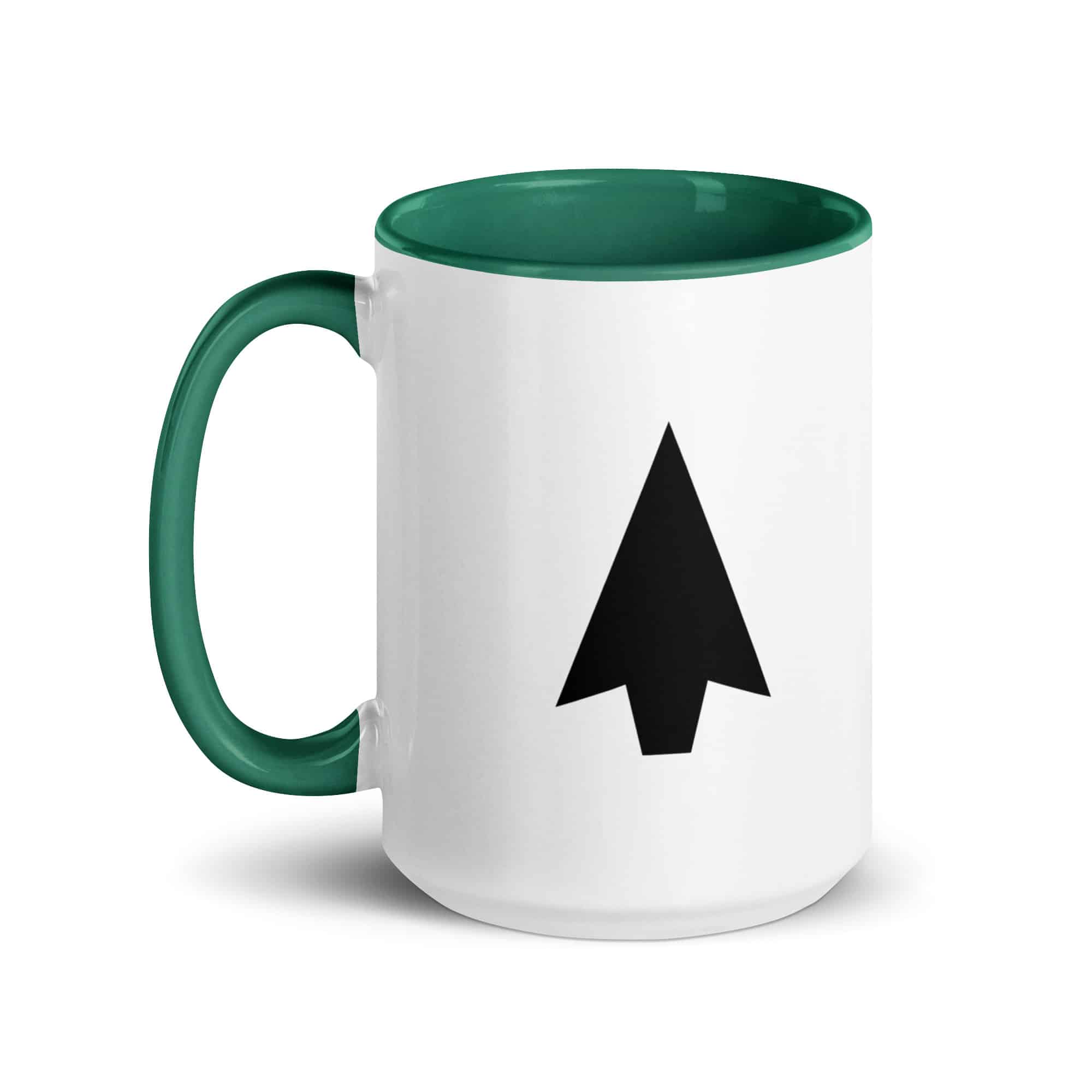 Black Solid Arrowhead Color Inside Mug