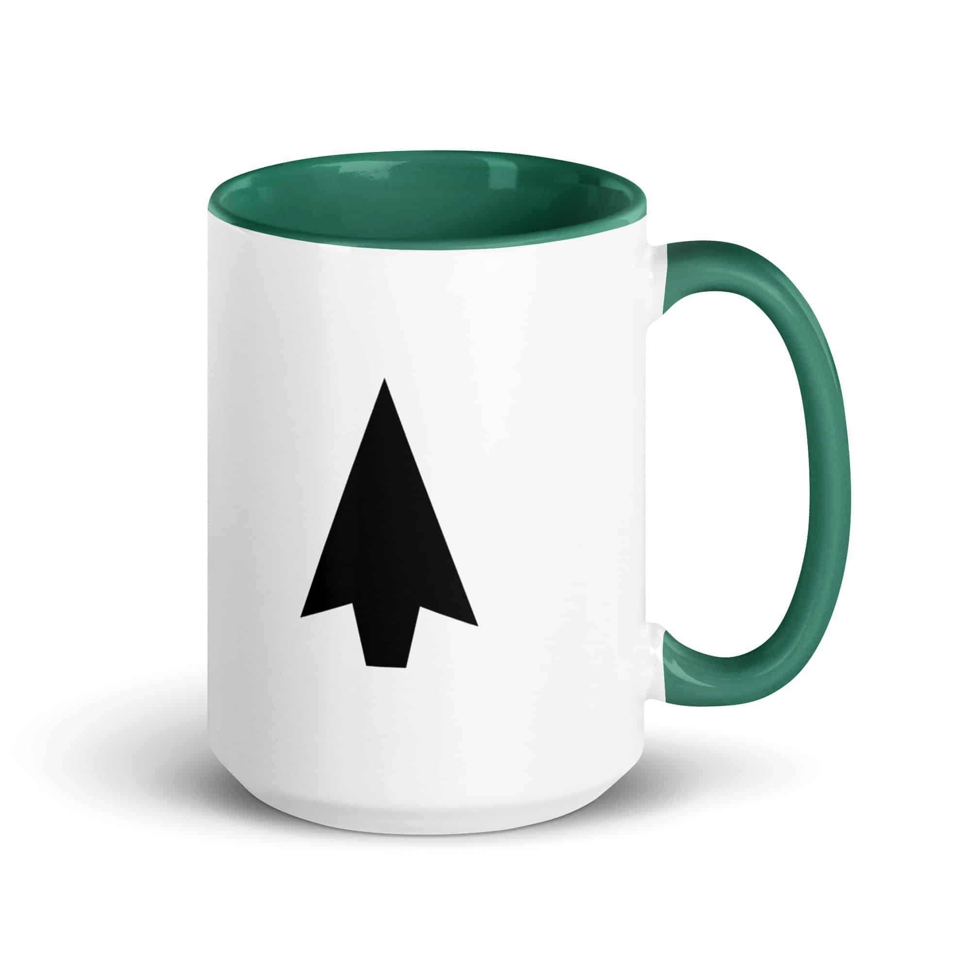 Black Solid Arrowhead Color Inside Mug