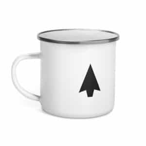 01 Solid Arrowhead Black Enamel Camp Mug - 12 oz - Left