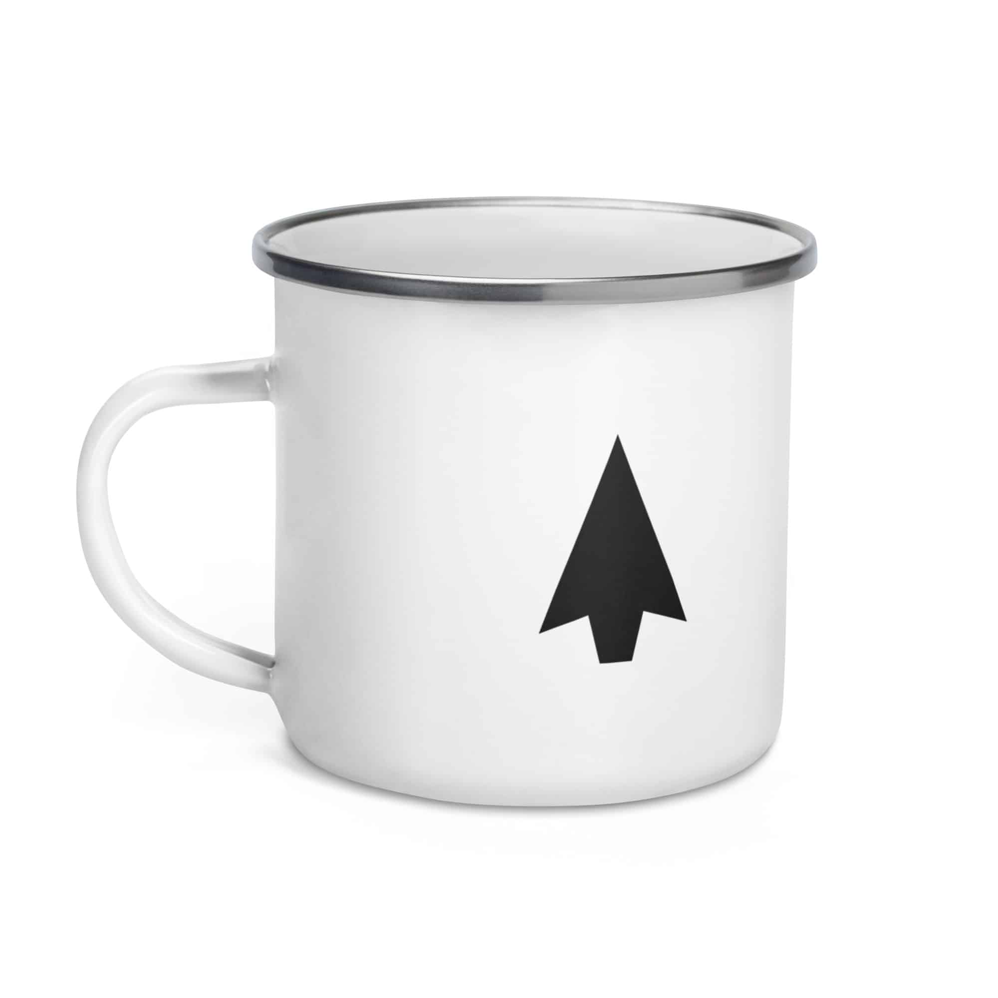 Black Solid Arrowhead Enamel Camp Mug