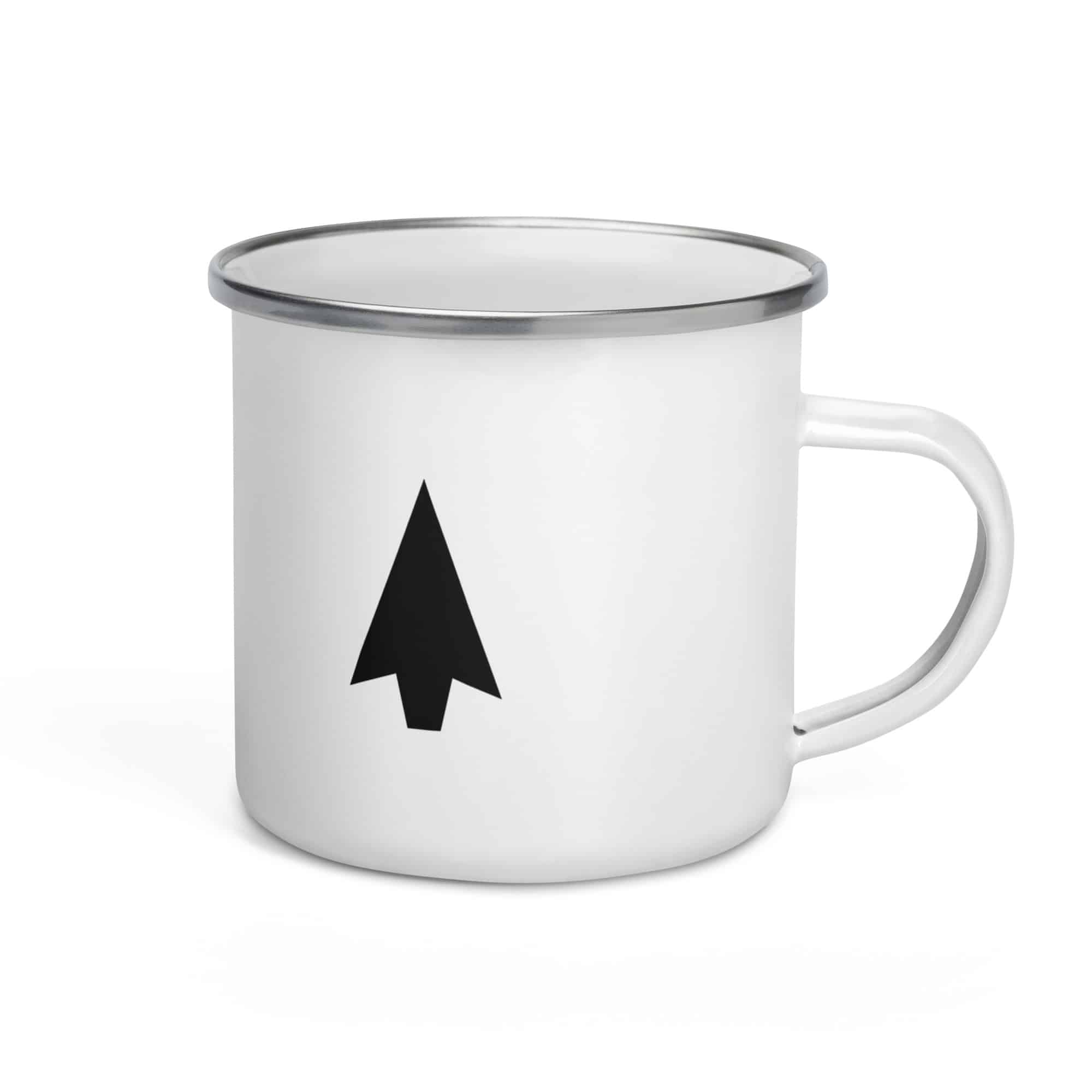 Black Solid Arrowhead Enamel Camp Mug
