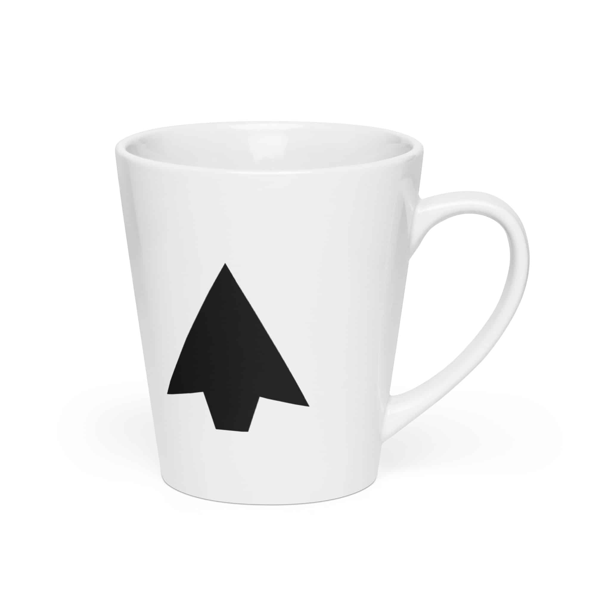 Black Solid Arrowhead Latte Mug