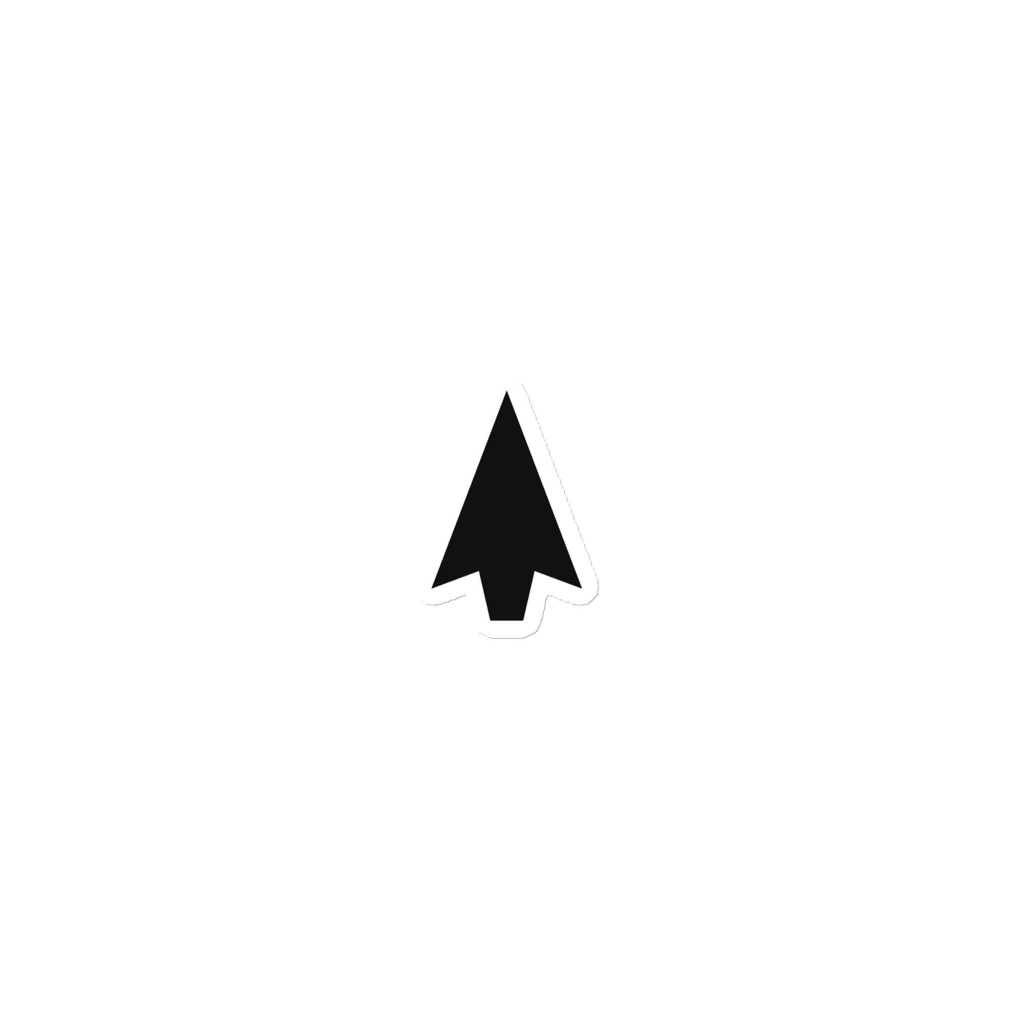 Black Solid Arrowhead Die-Cut Magnet