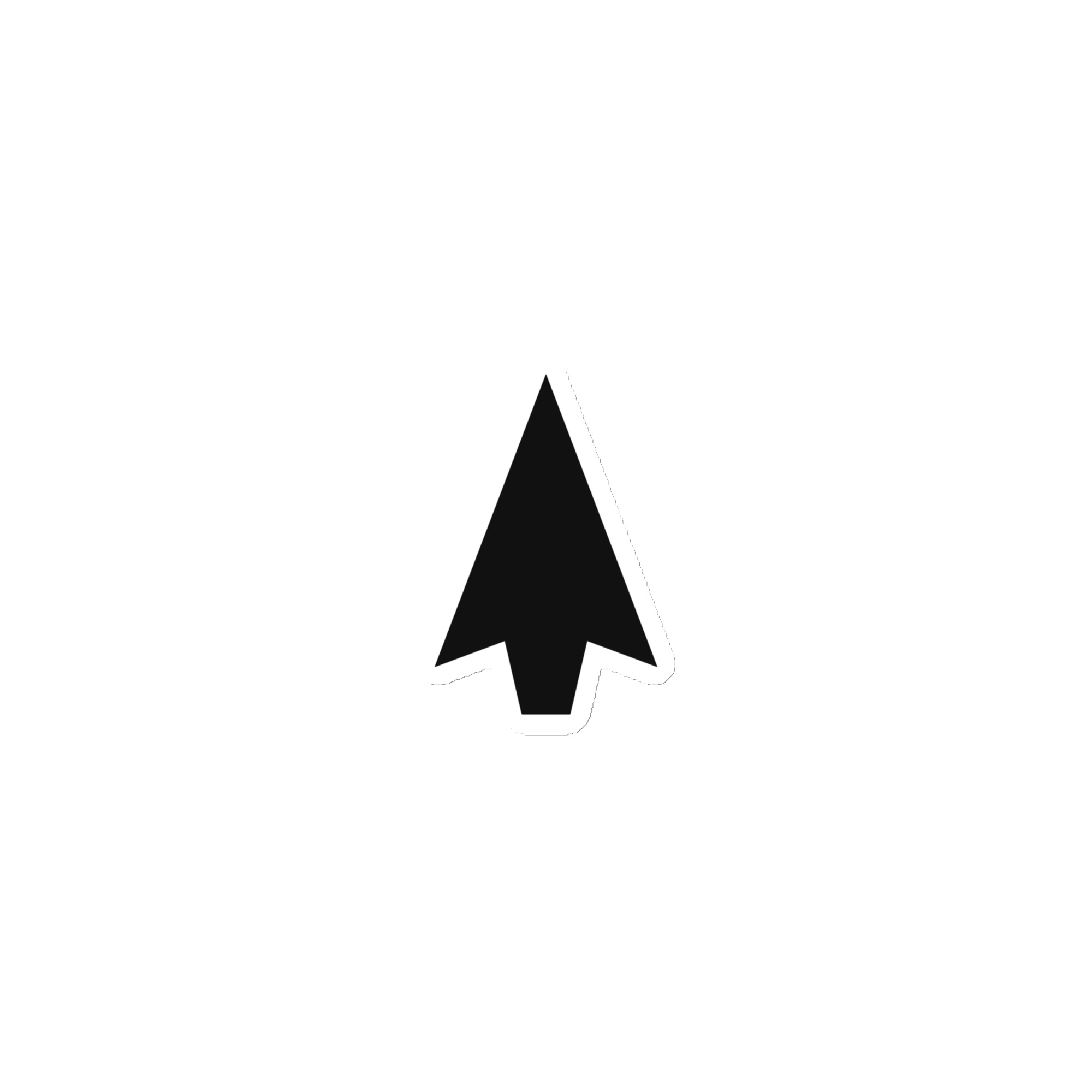 Black Solid Arrowhead Die-Cut Magnet