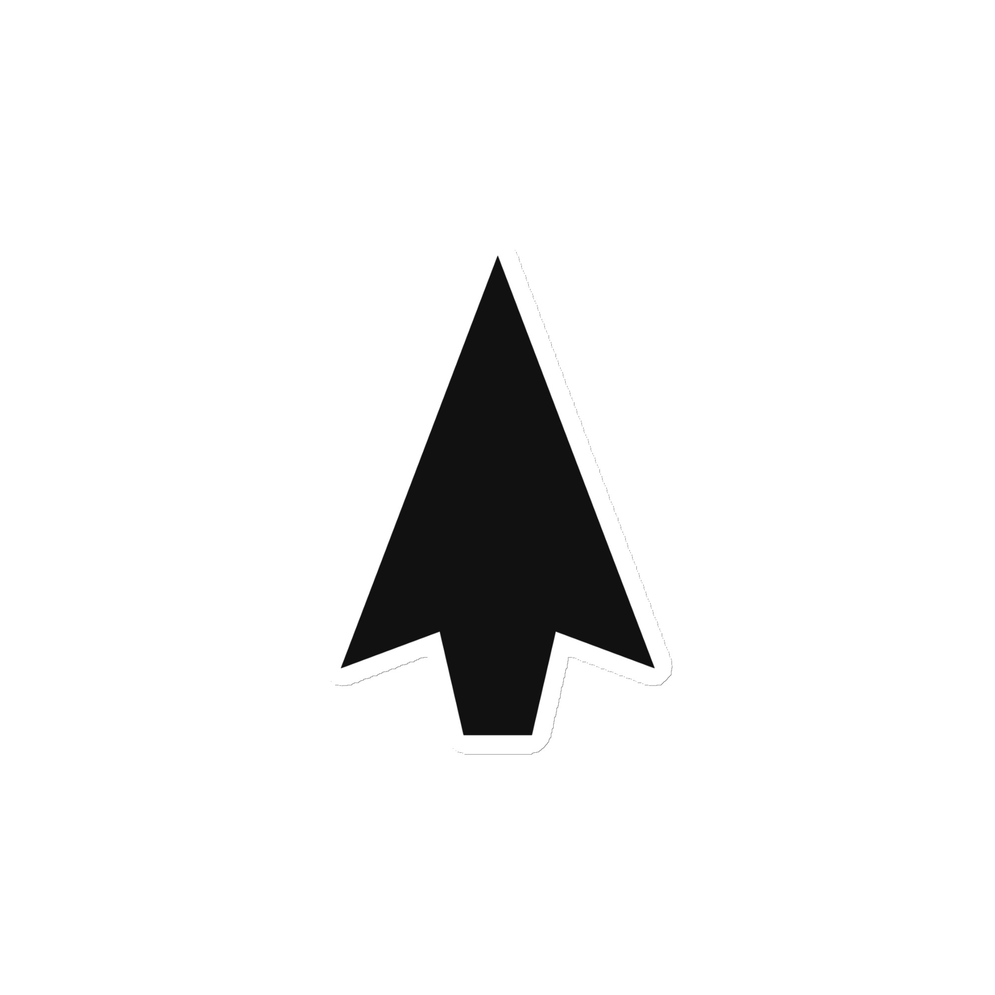 Black Solid Arrowhead Die-Cut Magnet