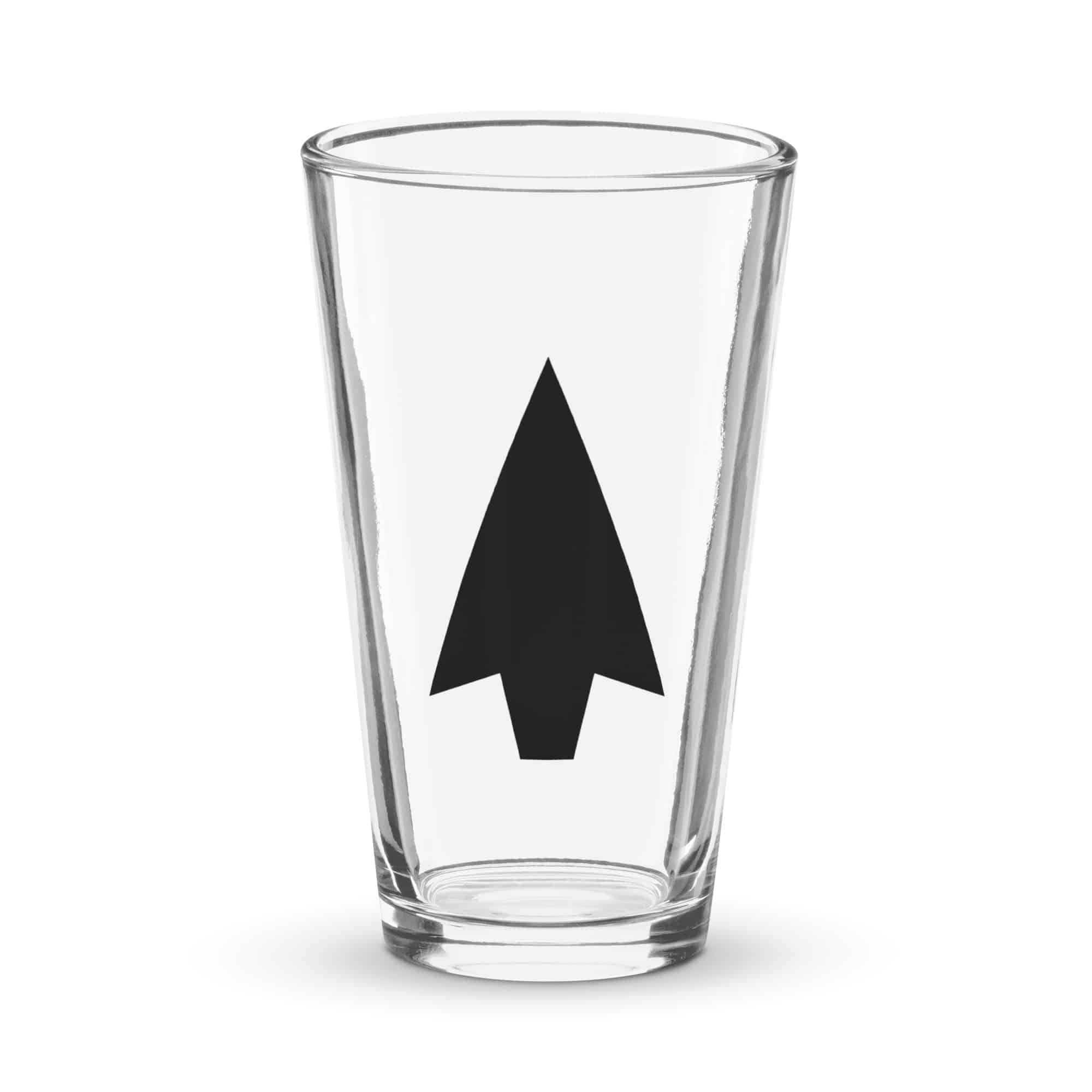 Black Solid Arrowhead Pint Glass