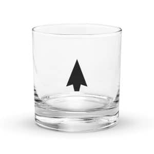 01 Solid Arrowhead Black Rocks Glass - 10.5 oz - Main