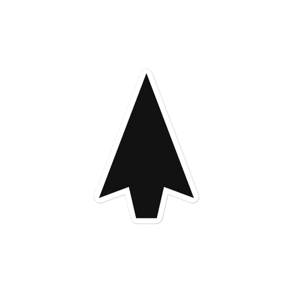 Black Solid Arrowhead Vinyl Sticker
