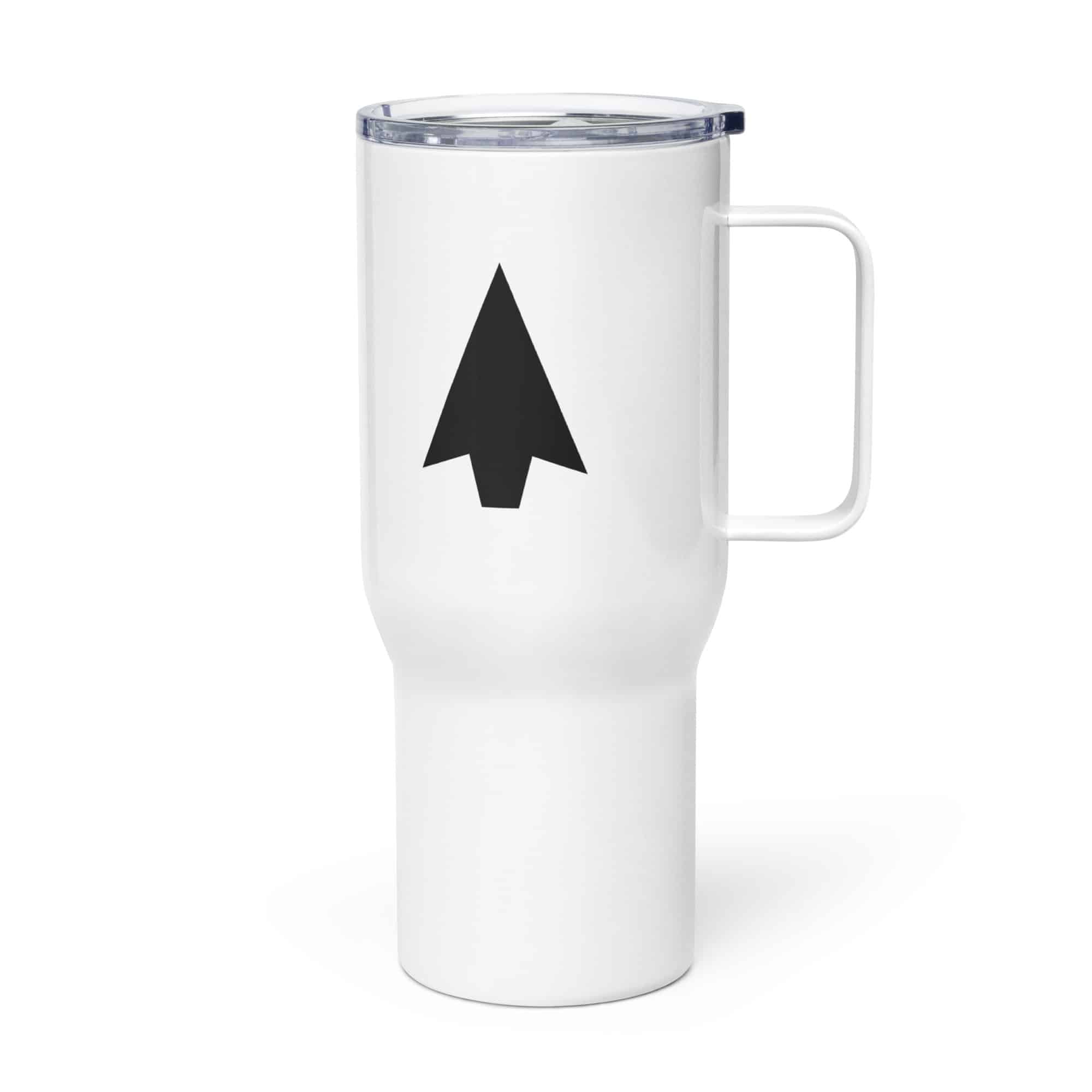 Black Solid Arrowhead Travel Mug