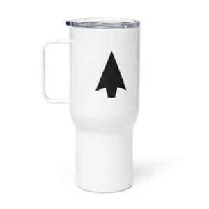 01 Solid Arrowhead Black Travel Mug - 25 oz - Main