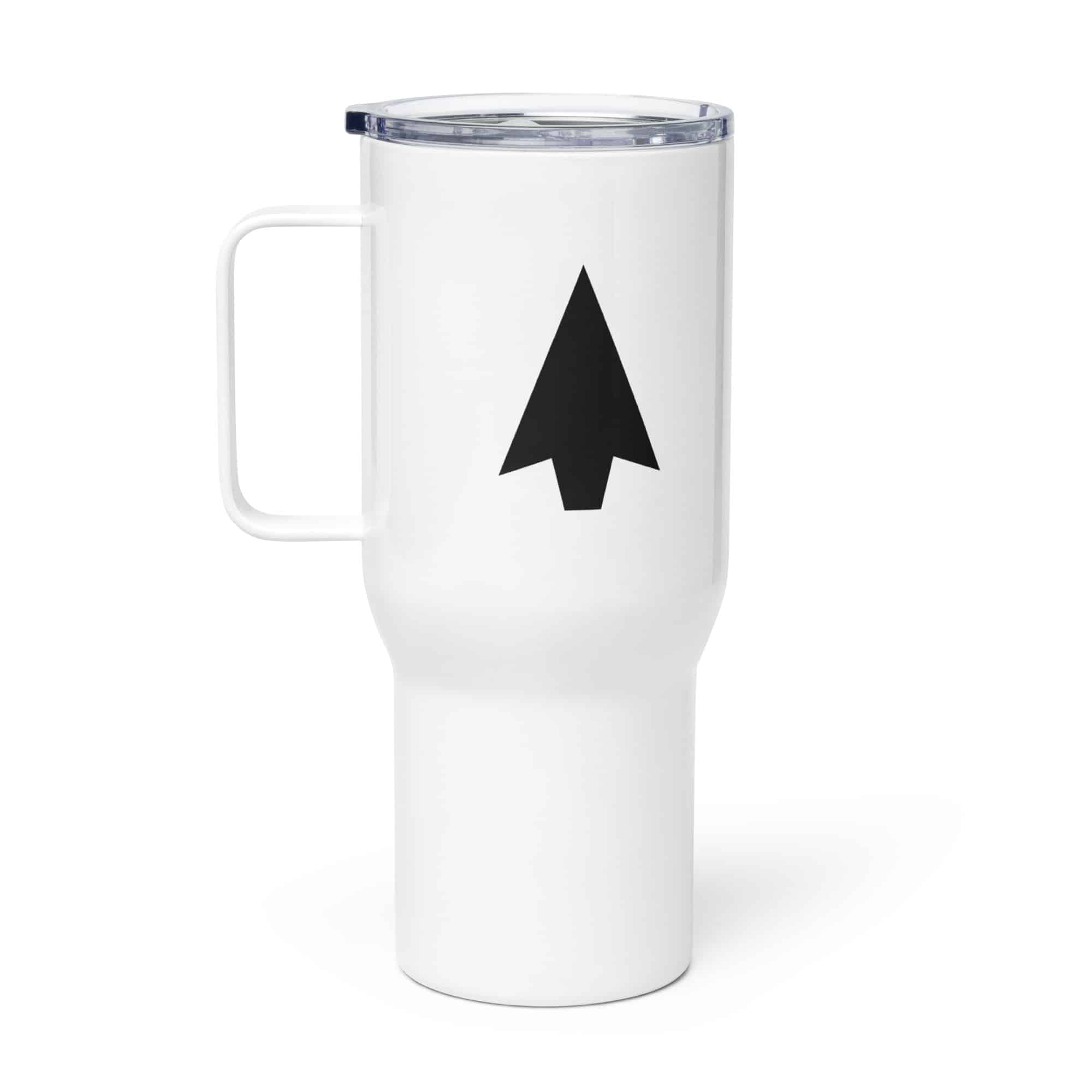 Black Solid Arrowhead Travel Mug