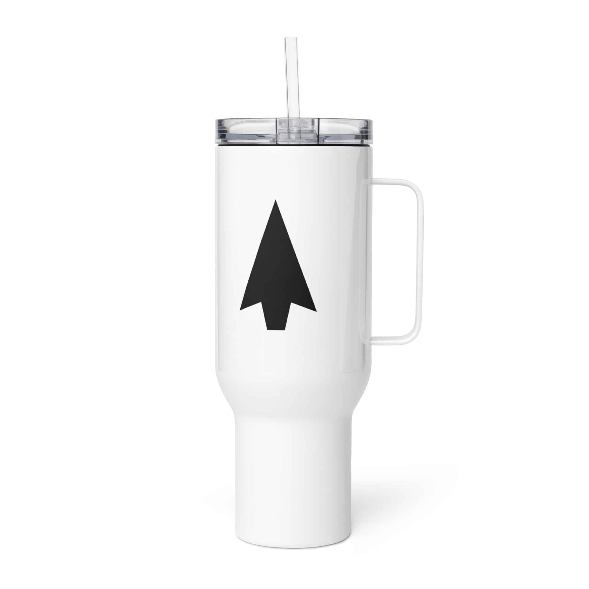 Black Solid Arrowhead Travel Mug