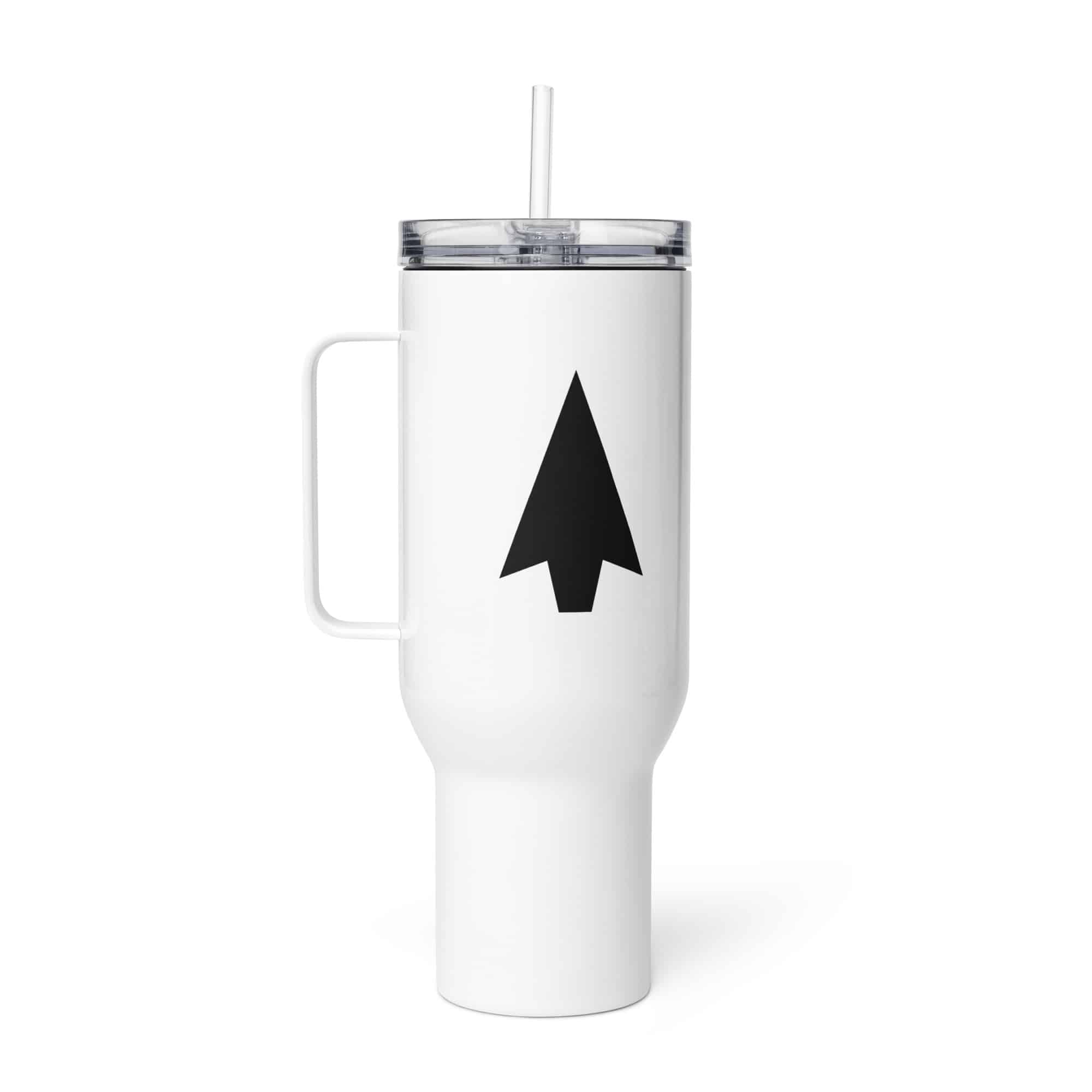 Black Solid Arrowhead Travel Mug