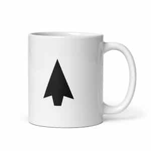 01 Solid Arrowhead Black White Ceramic Coffee Mug - 11 oz - Main