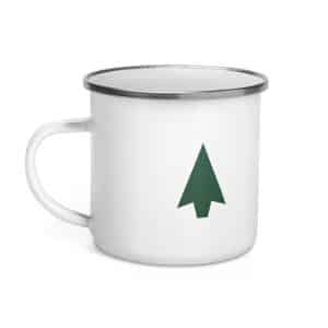 01 Solid Arrowhead Forest Green Enamel Camp Mug - 12 oz - Left