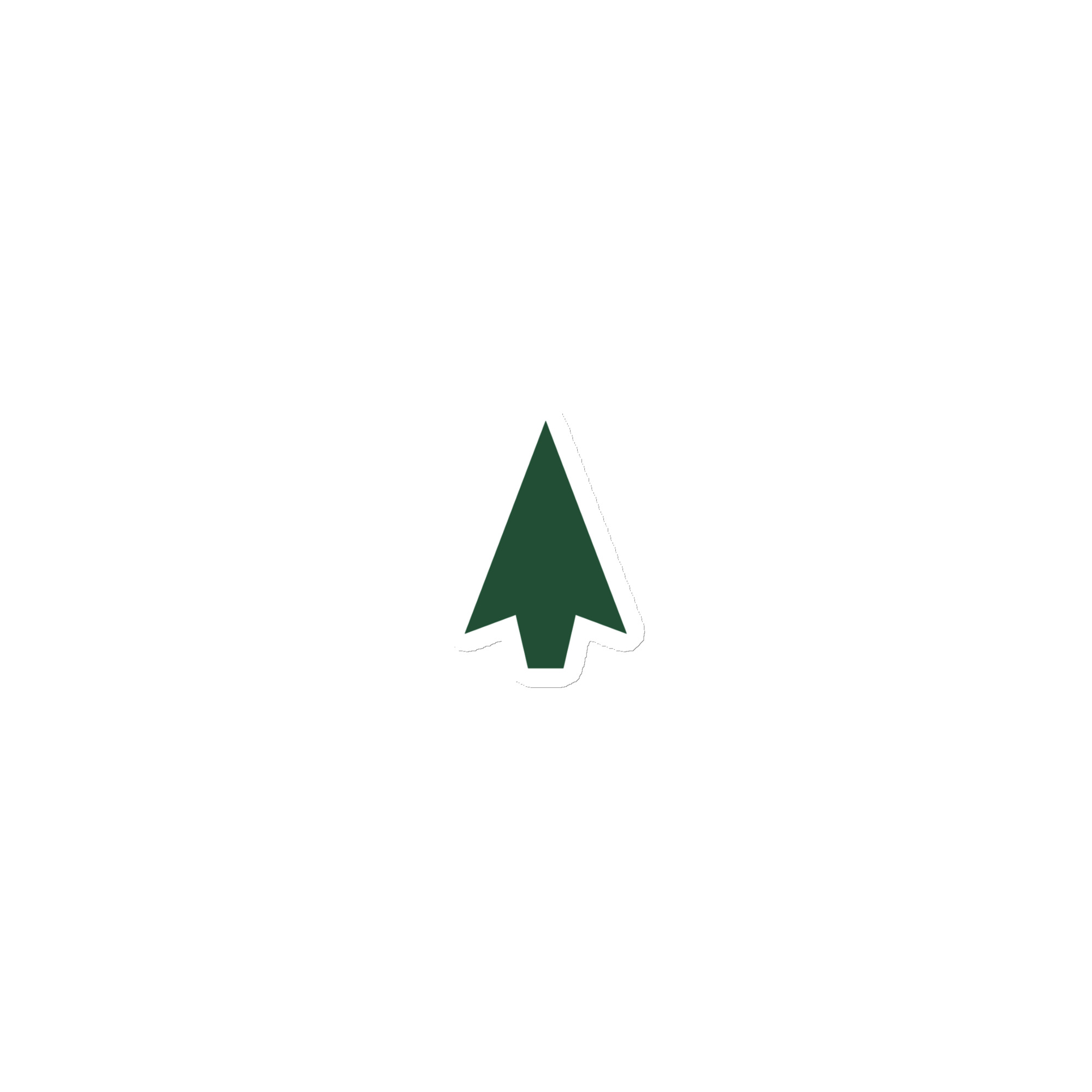 Forest Green Solid Arrowhead Die-Cut Magnet