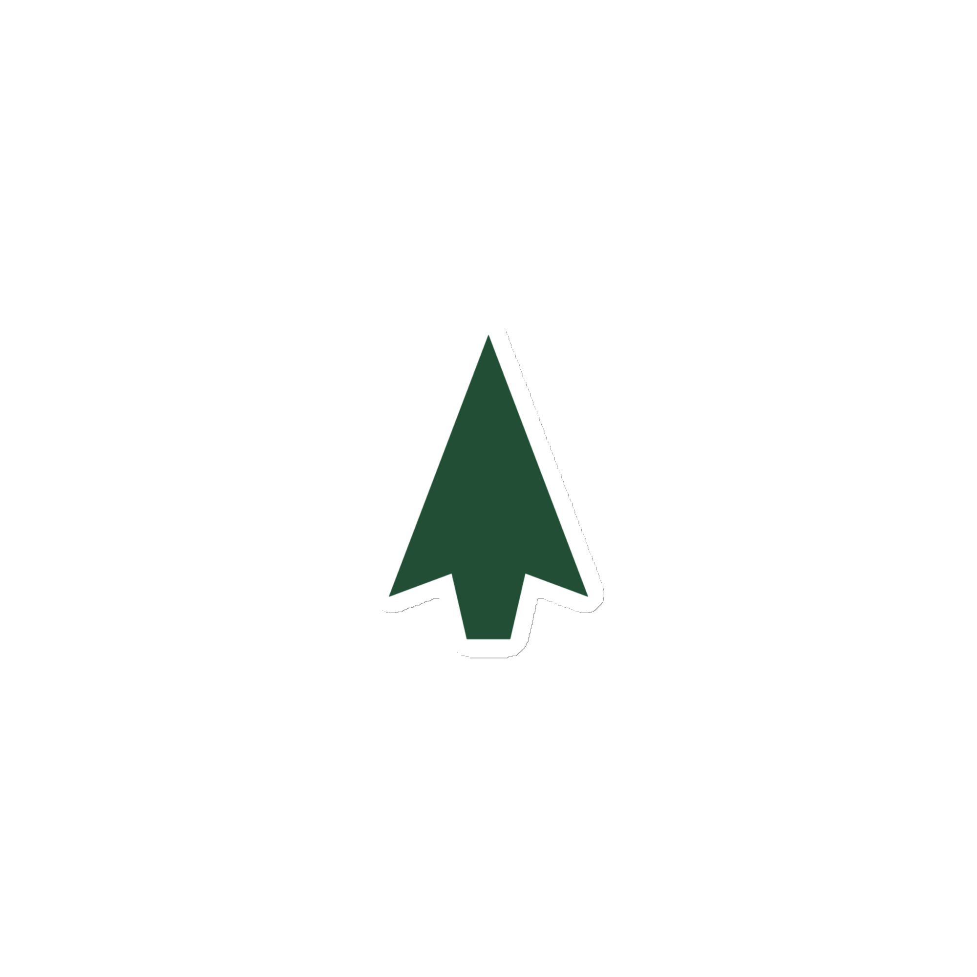 Forest Green Solid Arrowhead Die-Cut Magnet