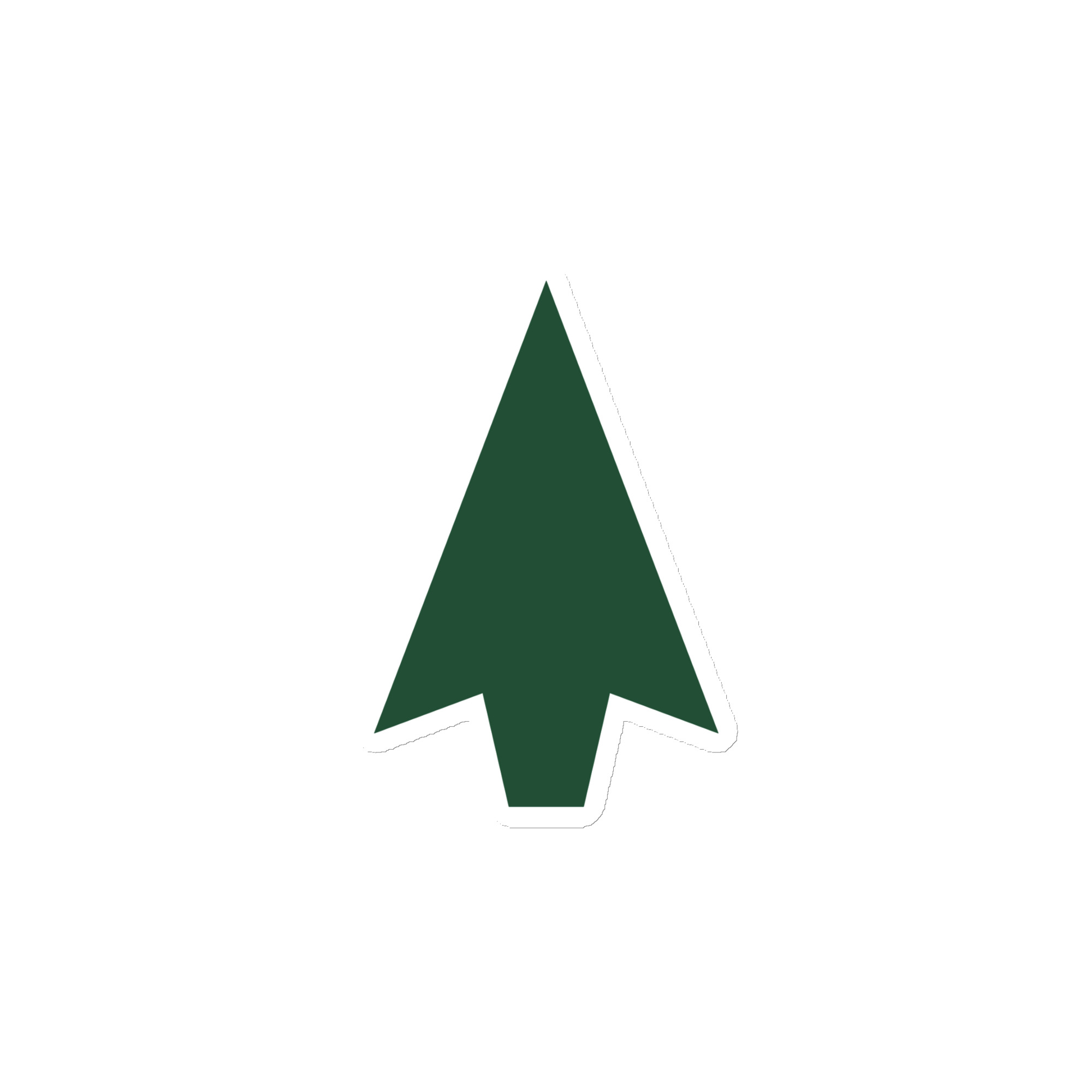 Forest Green Solid Arrowhead Die-Cut Magnet