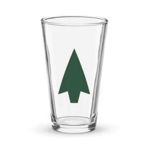 01 Solid Arrowhead Forest Green Pint Glass - 16 oz - Main
