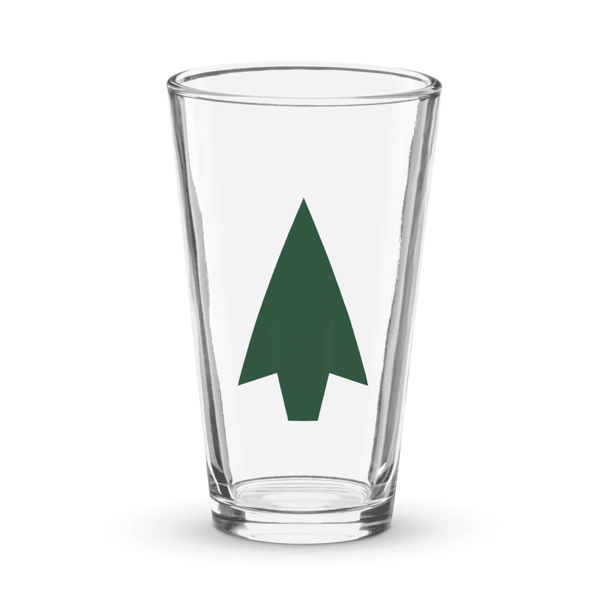Forest Green Solid Arrowhead Pint Glass