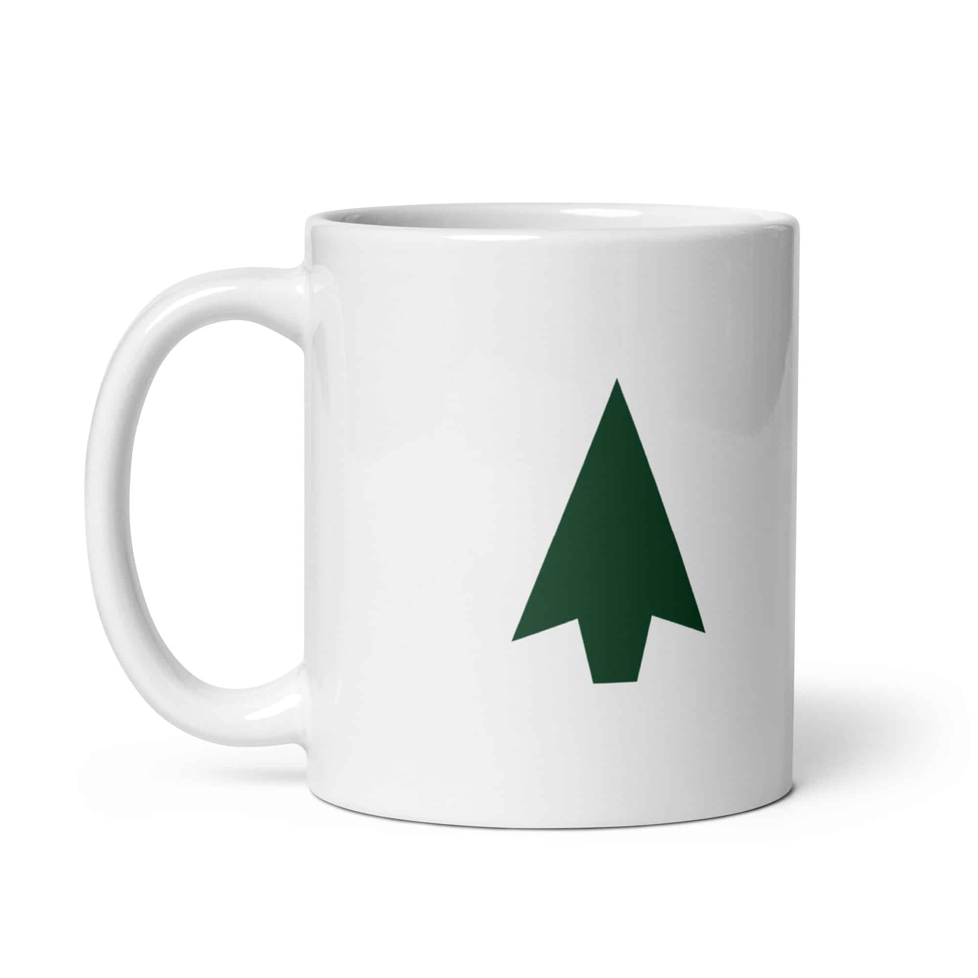 Forest Green Solid Arrowhead White Ceramic Coffee Mug
