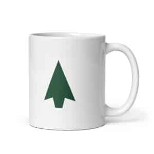 01 Solid Arrowhead Forest Green White Ceramic Coffee Mug - 11 oz - Main