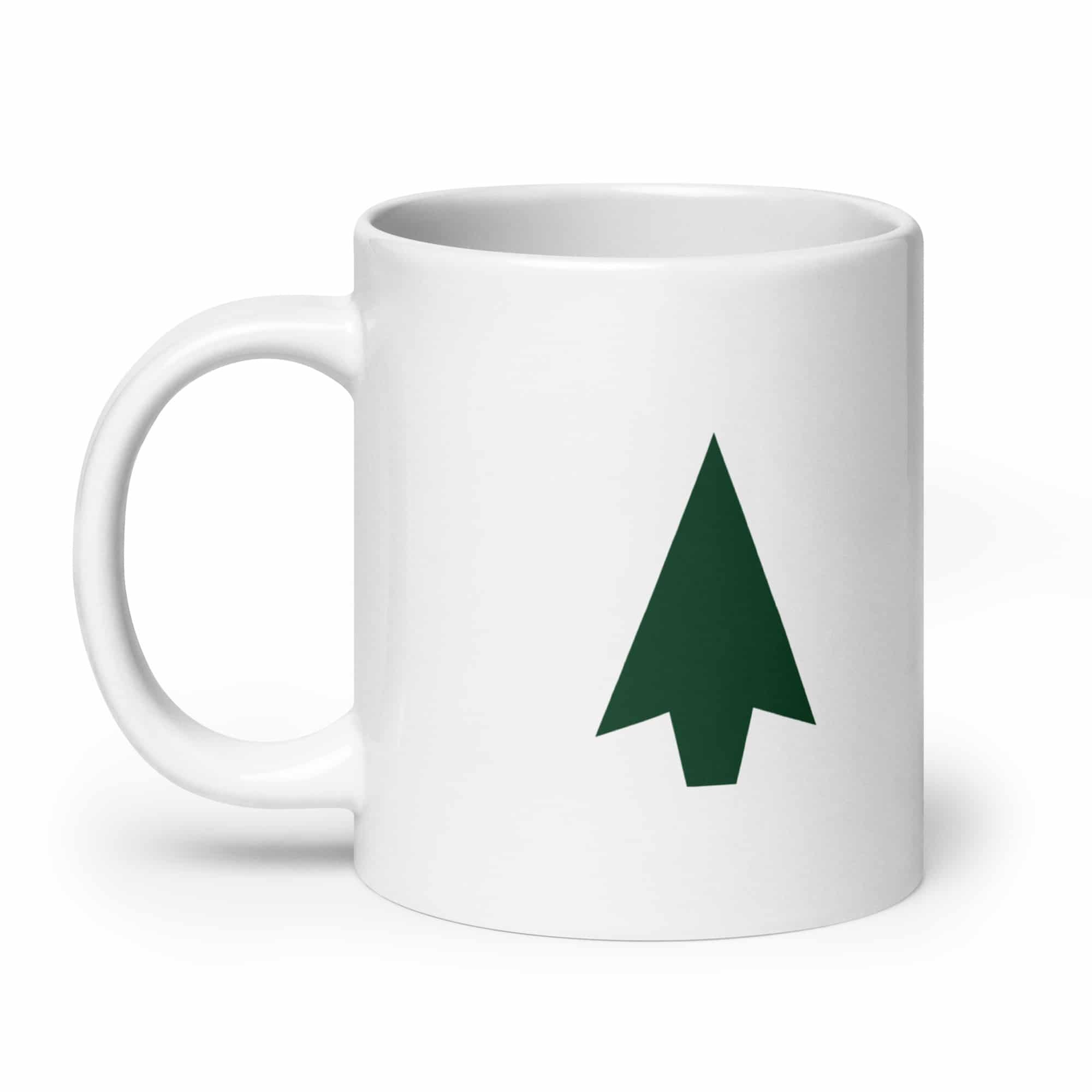 Forest Green Solid Arrowhead White Ceramic Coffee Mug