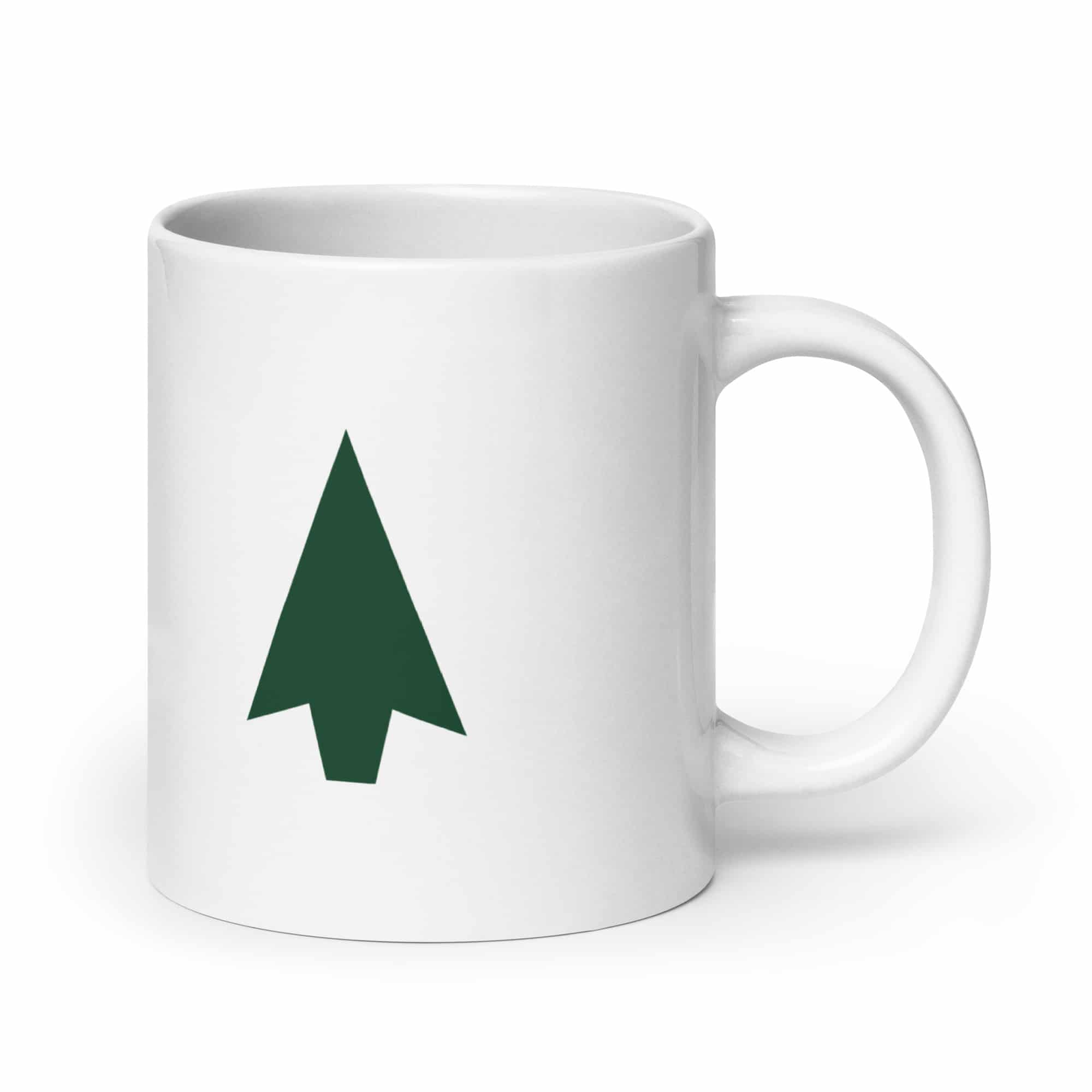 Forest Green Solid Arrowhead White Ceramic Coffee Mug