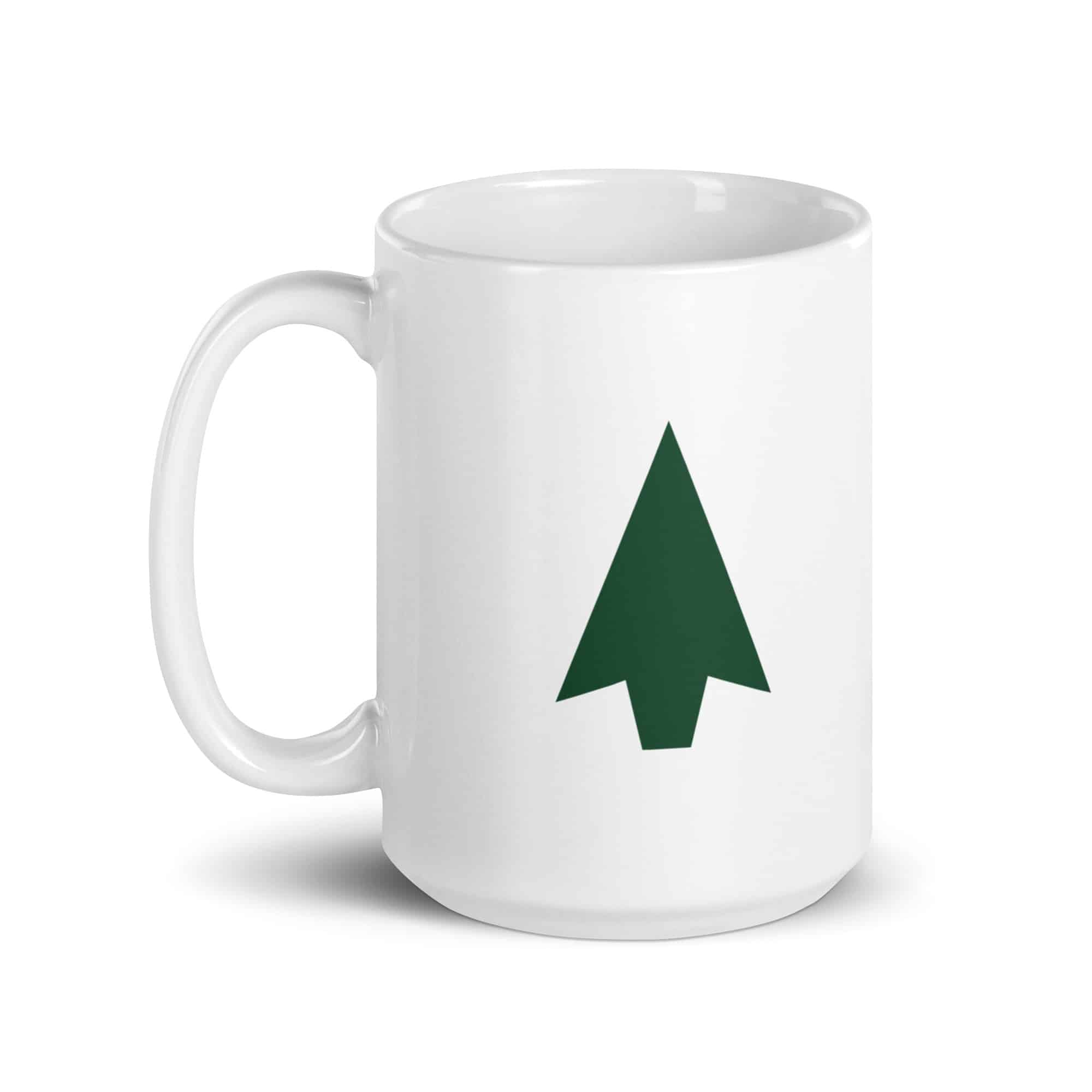 Forest Green Solid Arrowhead White Ceramic Coffee Mug