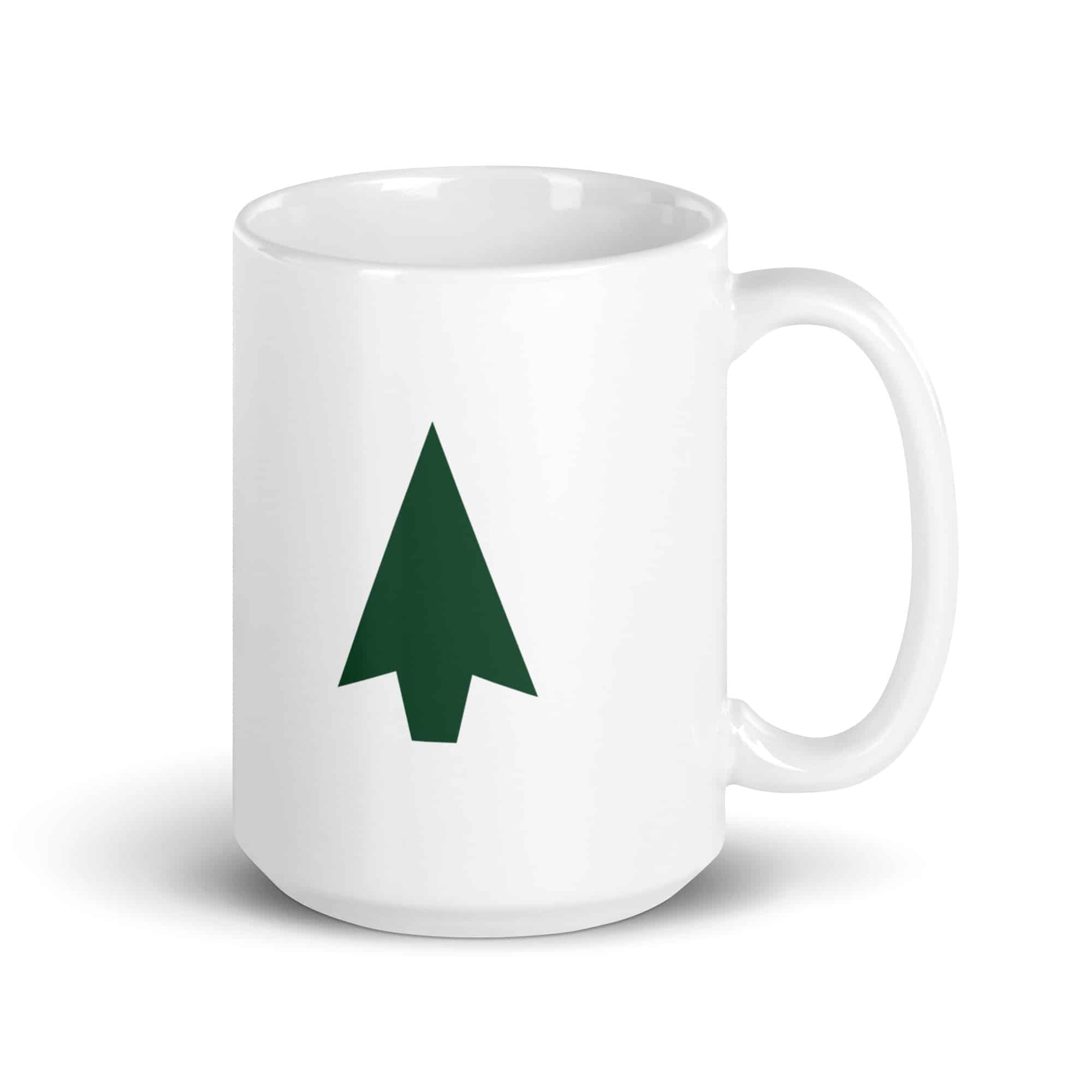 Forest Green Solid Arrowhead White Ceramic Coffee Mug