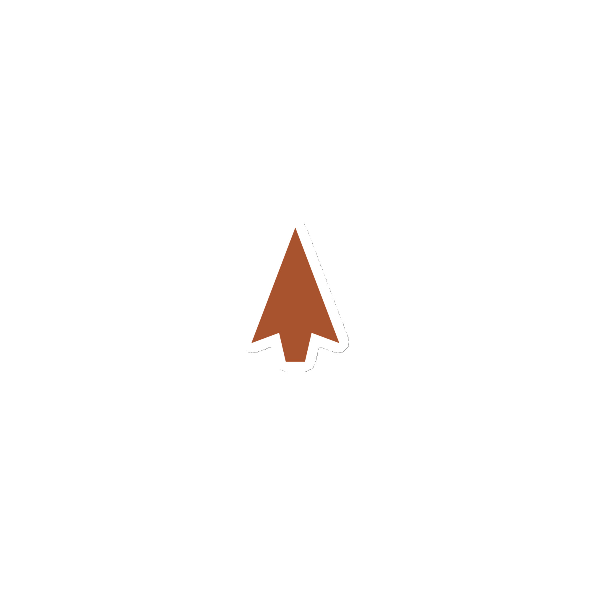 Terracotta Solid Arrowhead Die-Cut Magnet