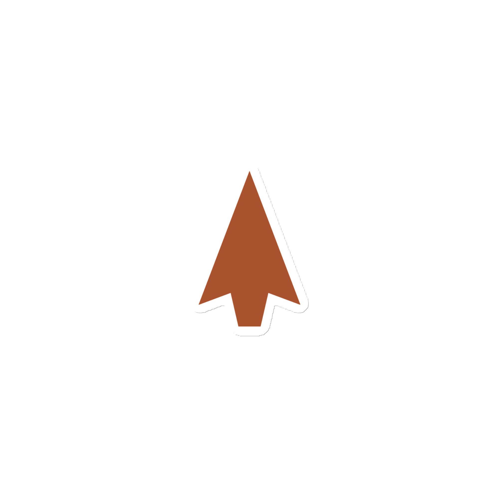 Terracotta Solid Arrowhead Die-Cut Magnet