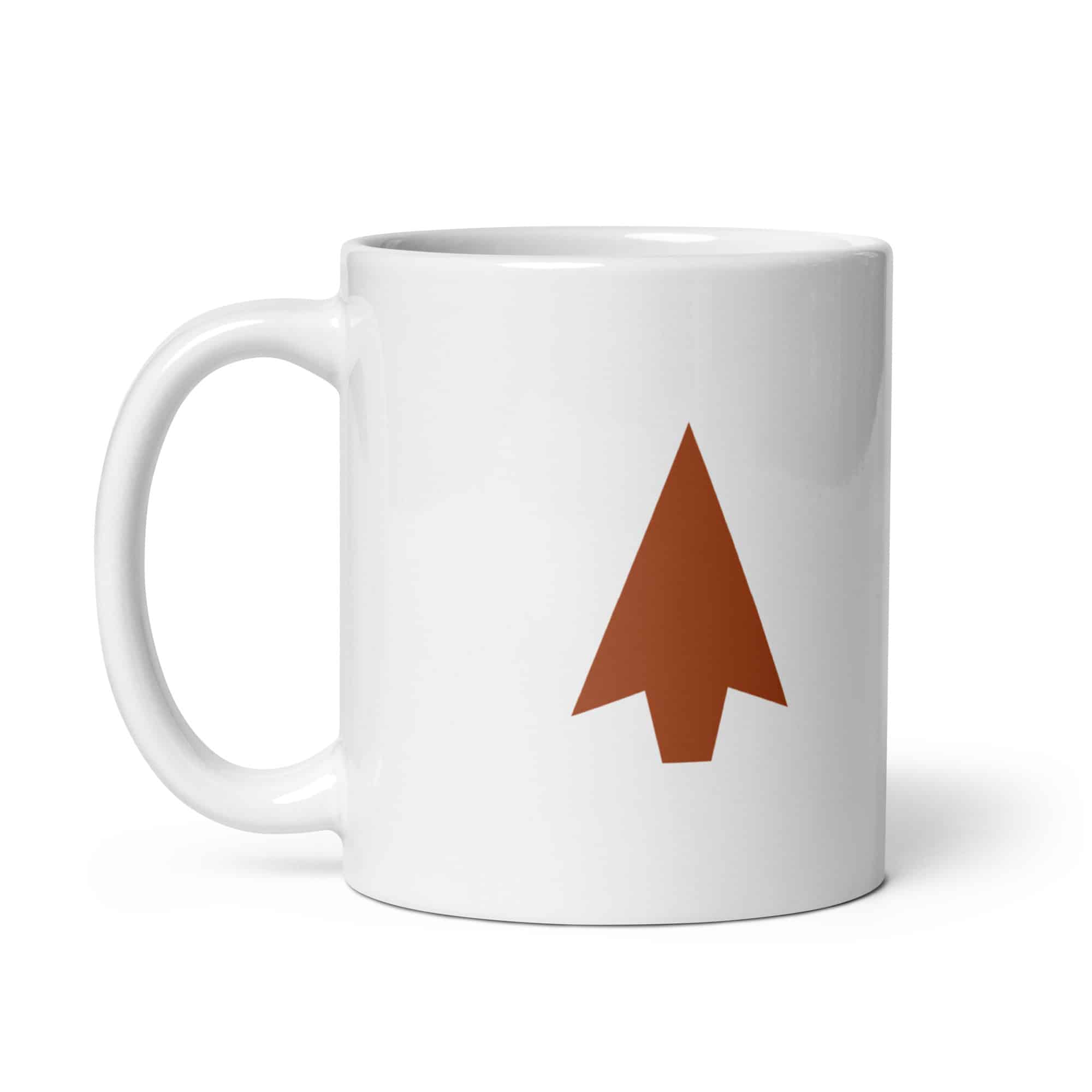 Terracotta Solid Arrowhead White Ceramic Coffee Mug