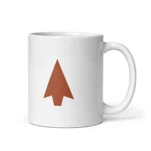 01 Solid Arrowhead Terracotta White Ceramic Coffee Mug - 11 oz - Main