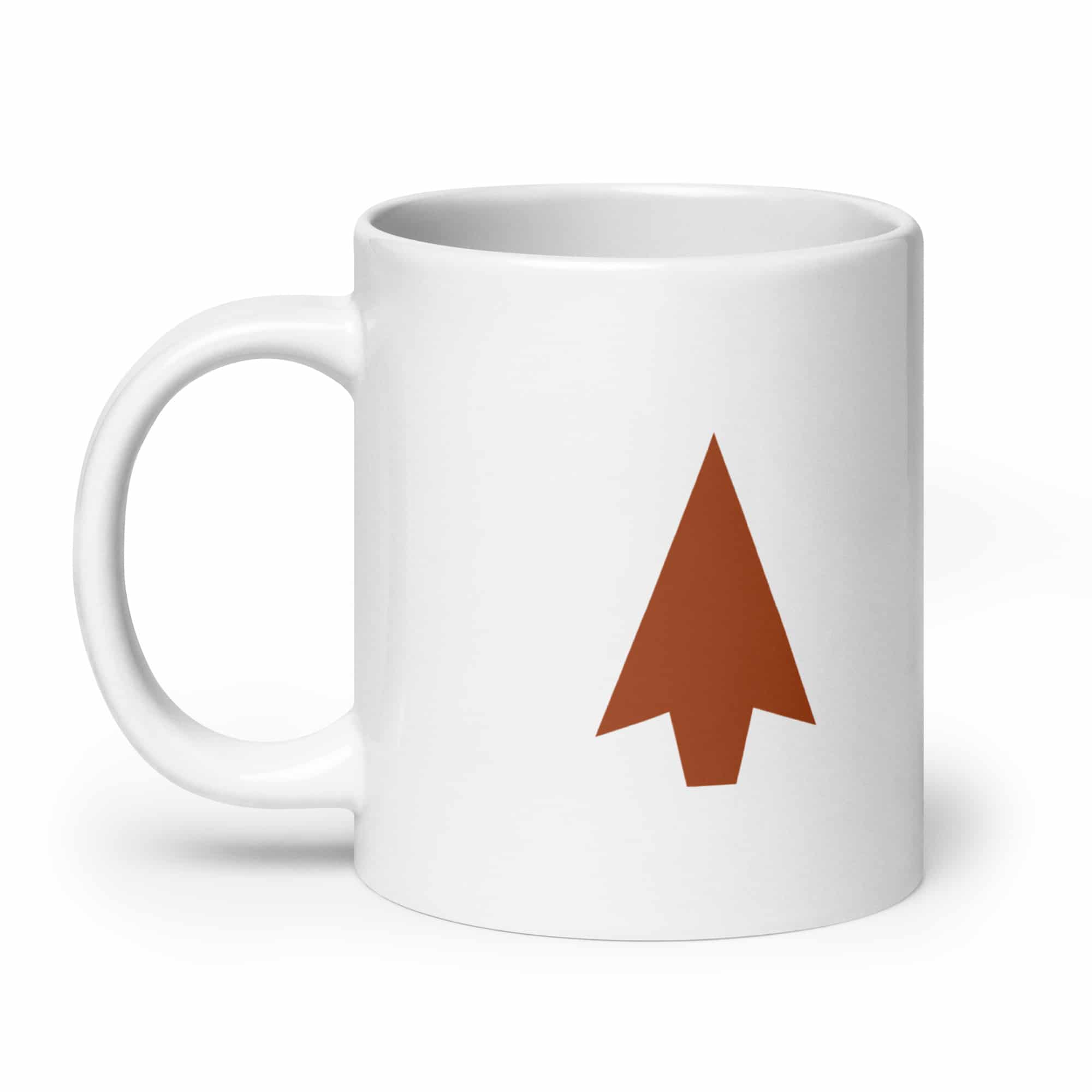 Terracotta Solid Arrowhead White Ceramic Coffee Mug