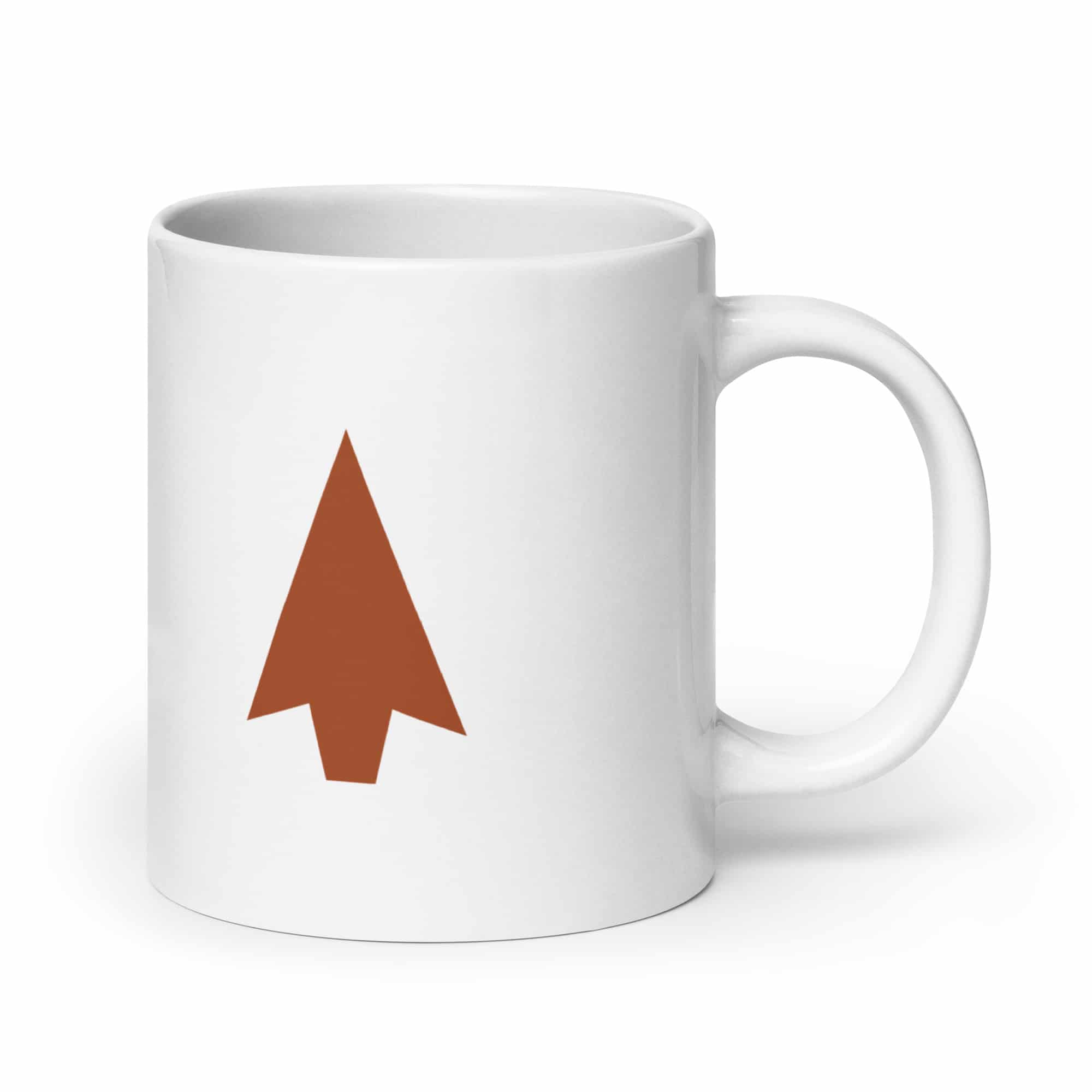 Terracotta Solid Arrowhead White Ceramic Coffee Mug