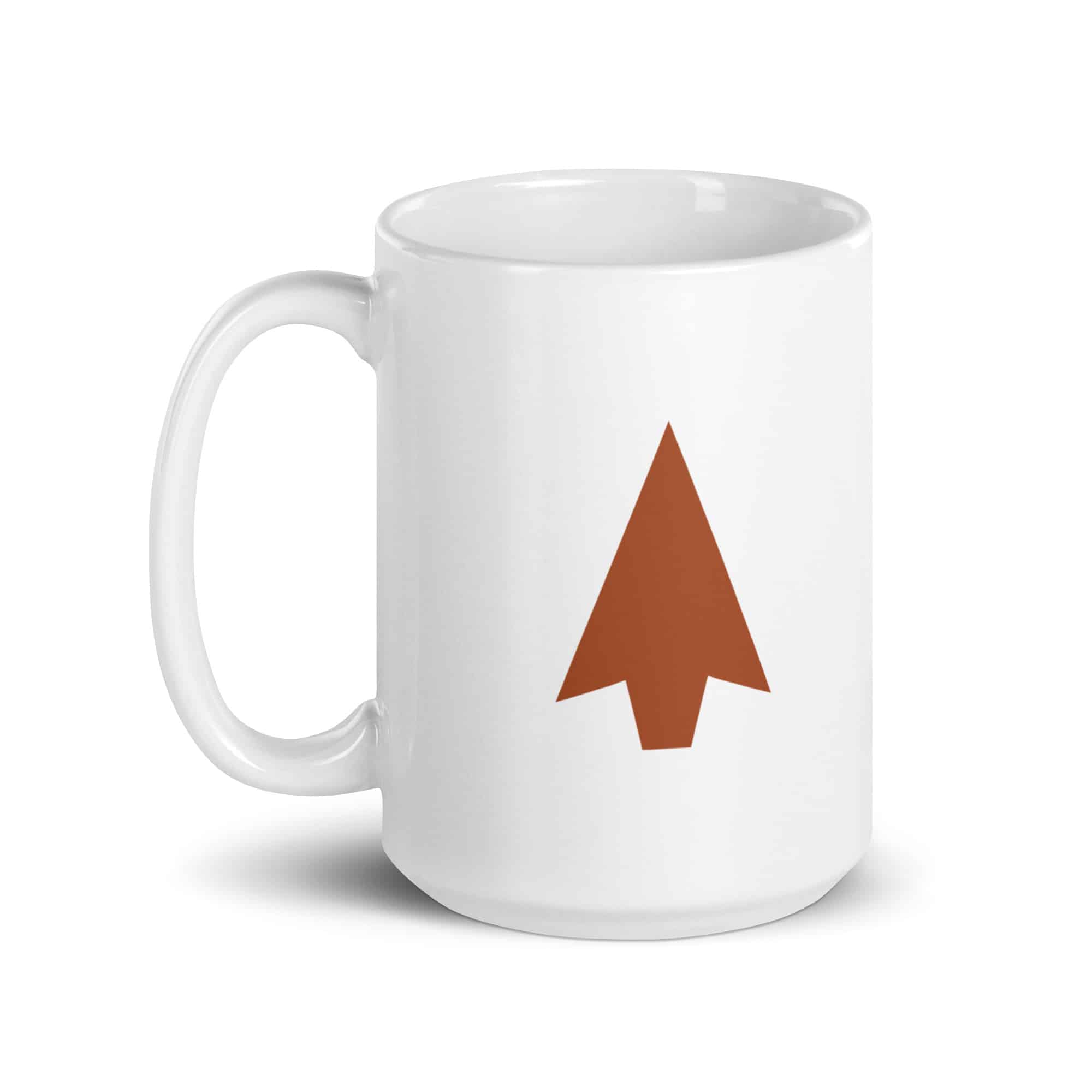 Terracotta Solid Arrowhead White Ceramic Coffee Mug