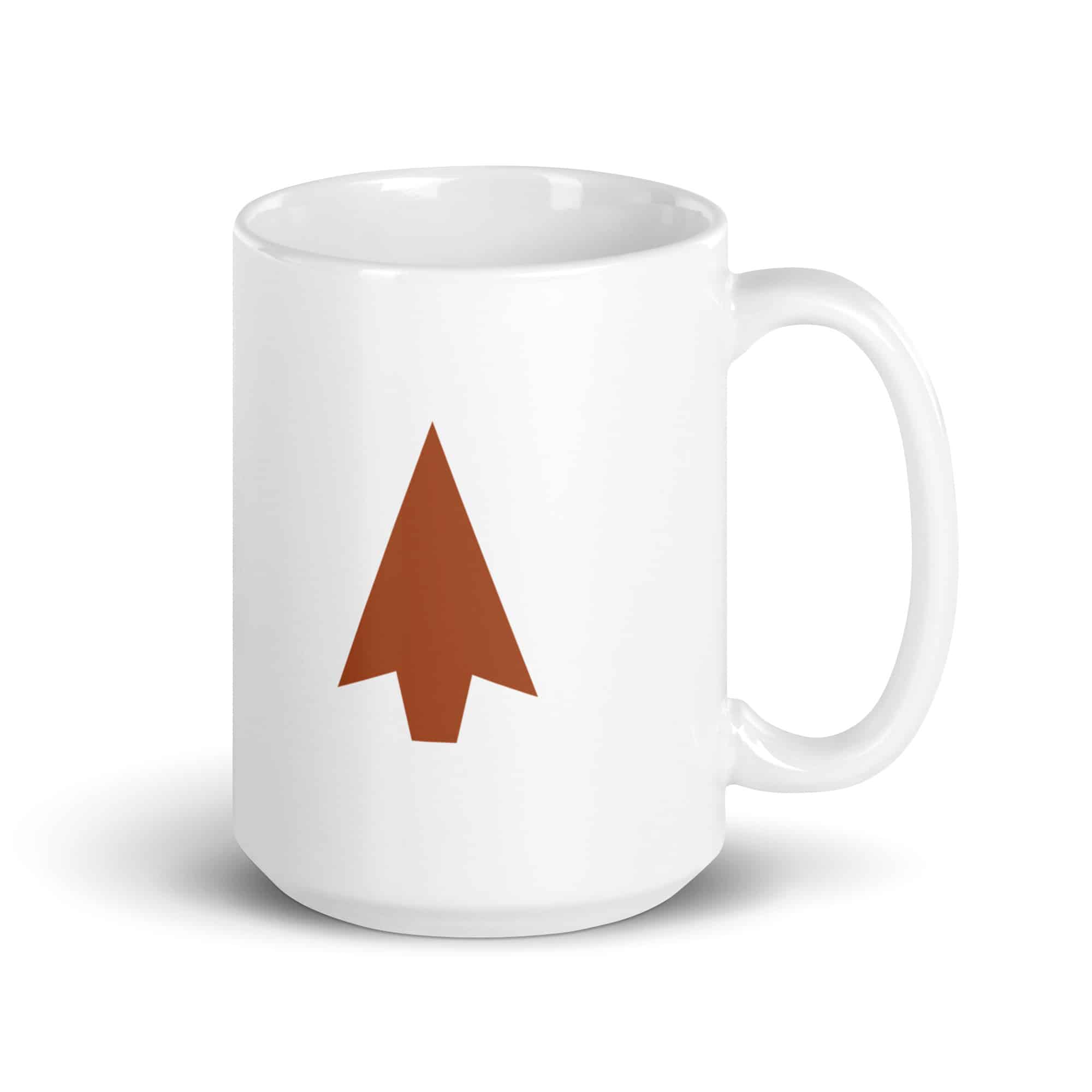 Terracotta Solid Arrowhead White Ceramic Coffee Mug
