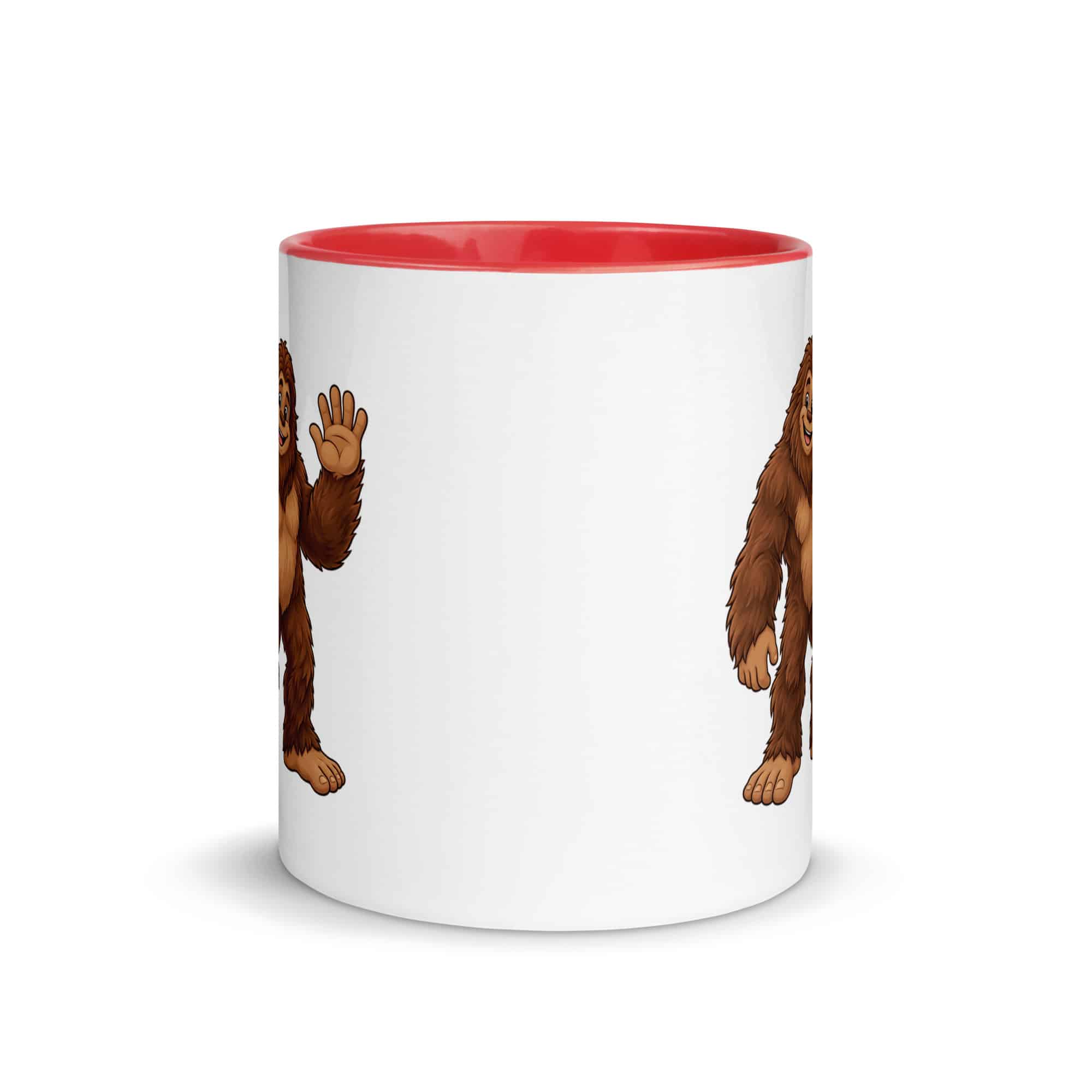 Friendly Waving Bigfoot Color Inside Mug