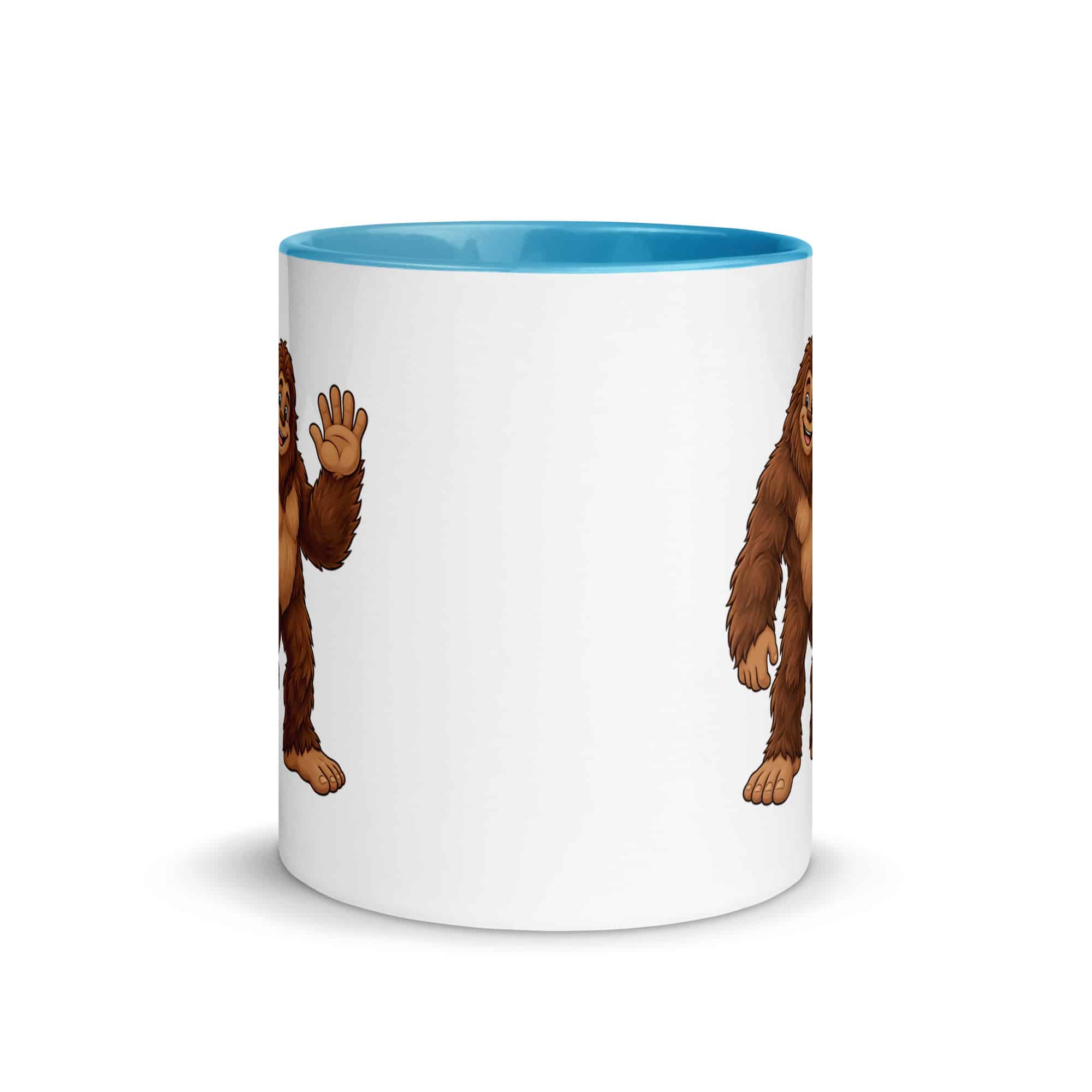 Friendly Waving Bigfoot Color Inside Mug