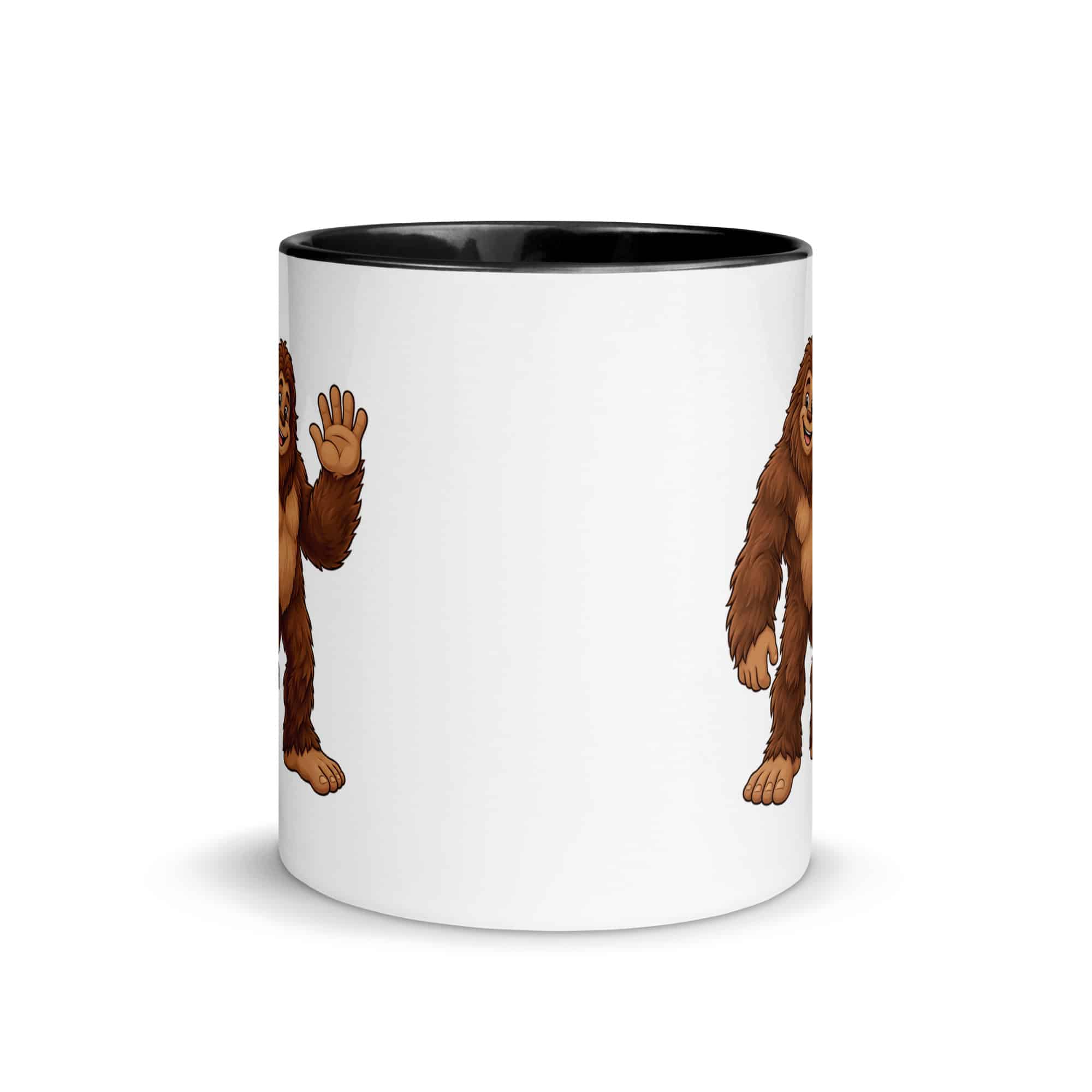Friendly Waving Bigfoot Color Inside Mug