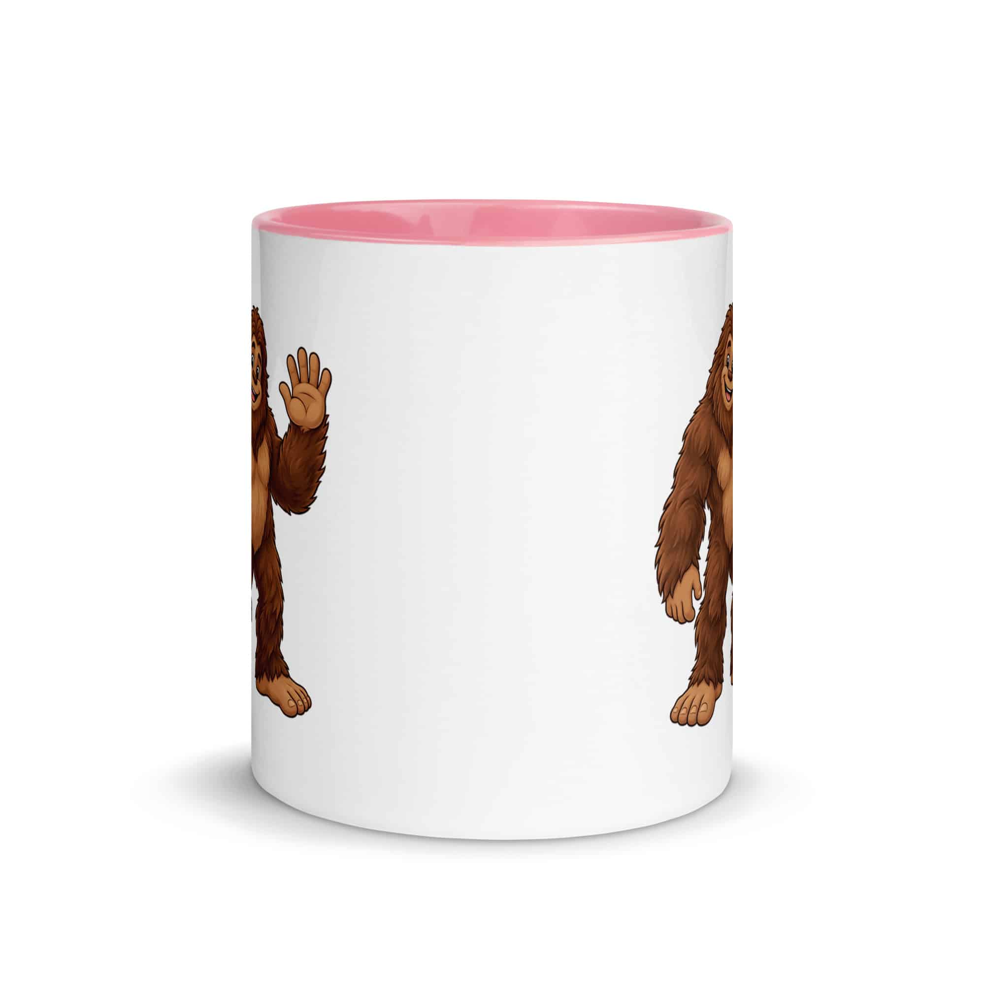 Friendly Waving Bigfoot Color Inside Mug