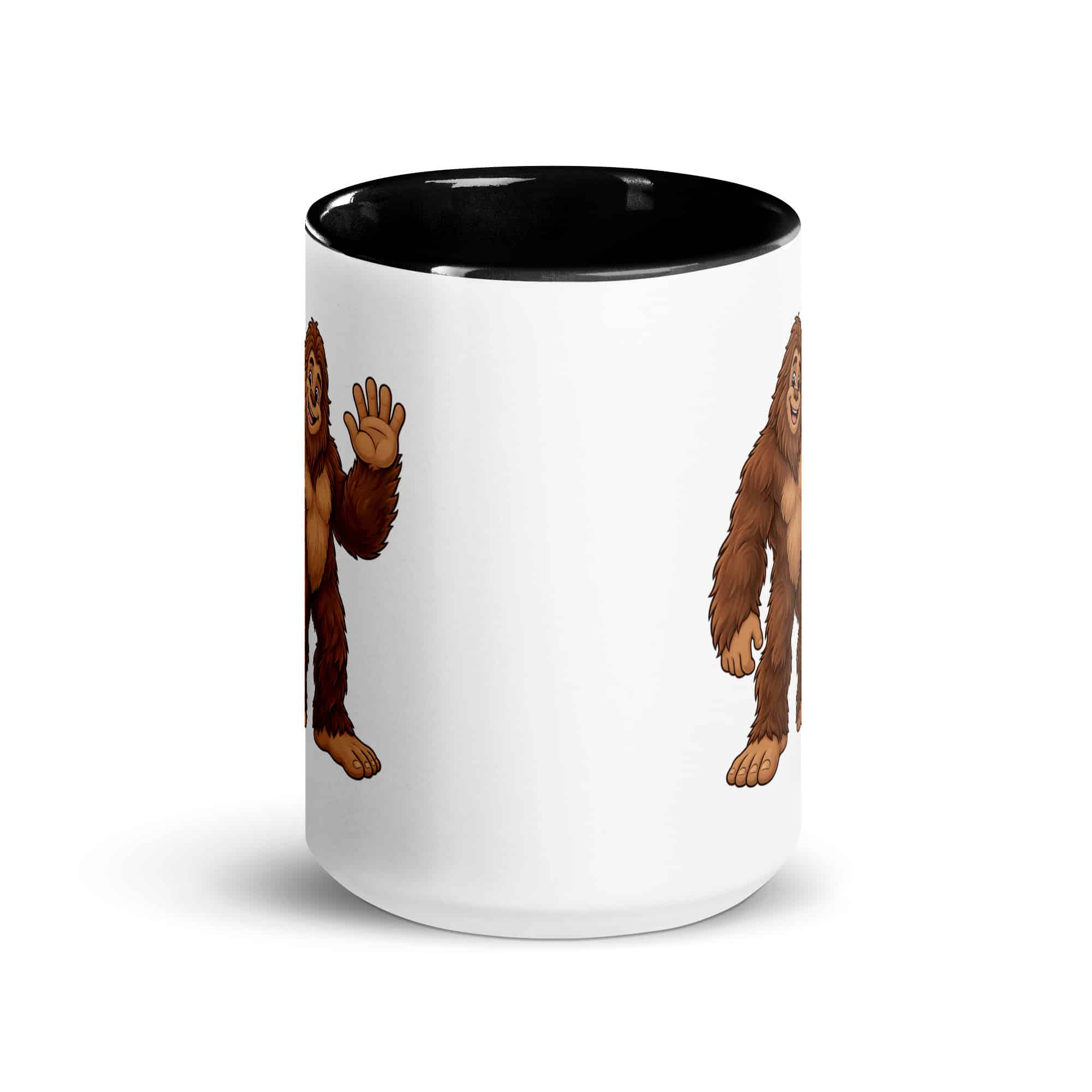 Friendly Waving Bigfoot Color Inside Mug