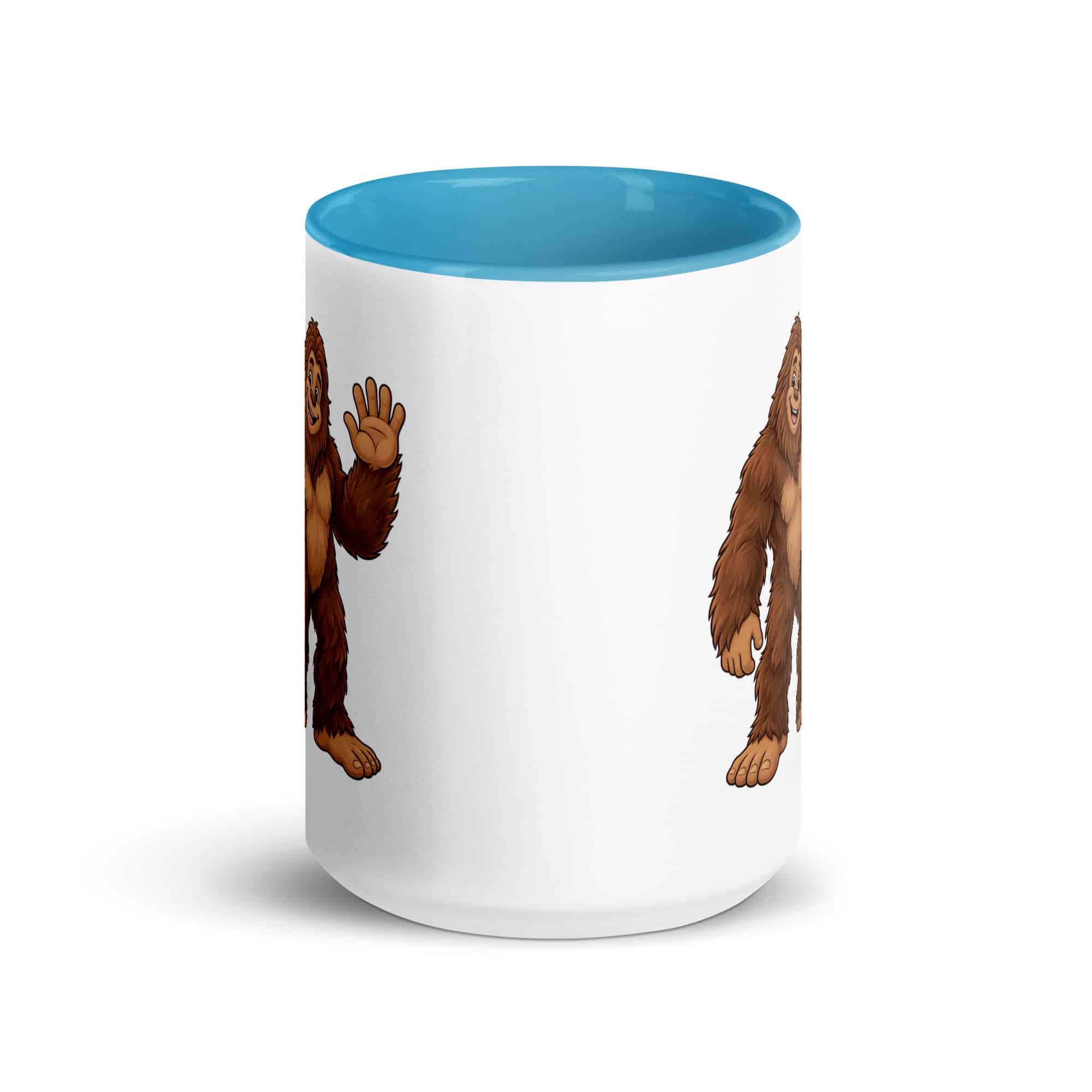 Friendly Waving Bigfoot Color Inside Mug