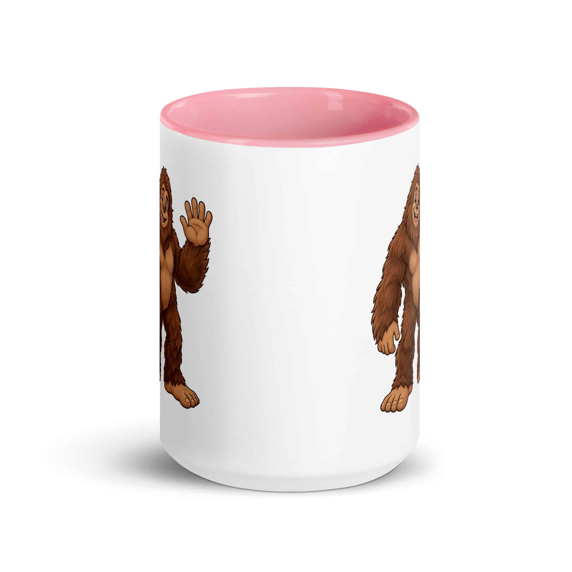 Friendly Waving Bigfoot Color Inside Mug