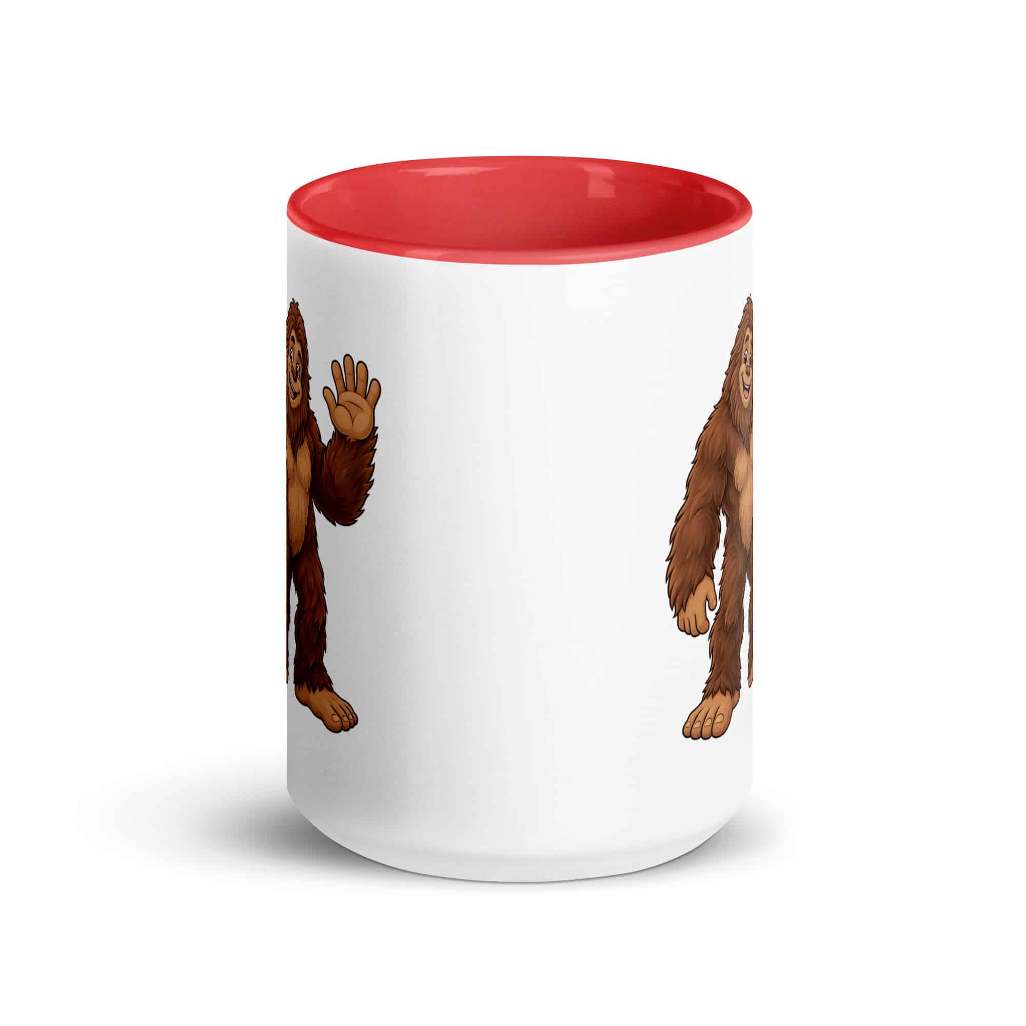 Friendly Waving Bigfoot Color Inside Mug