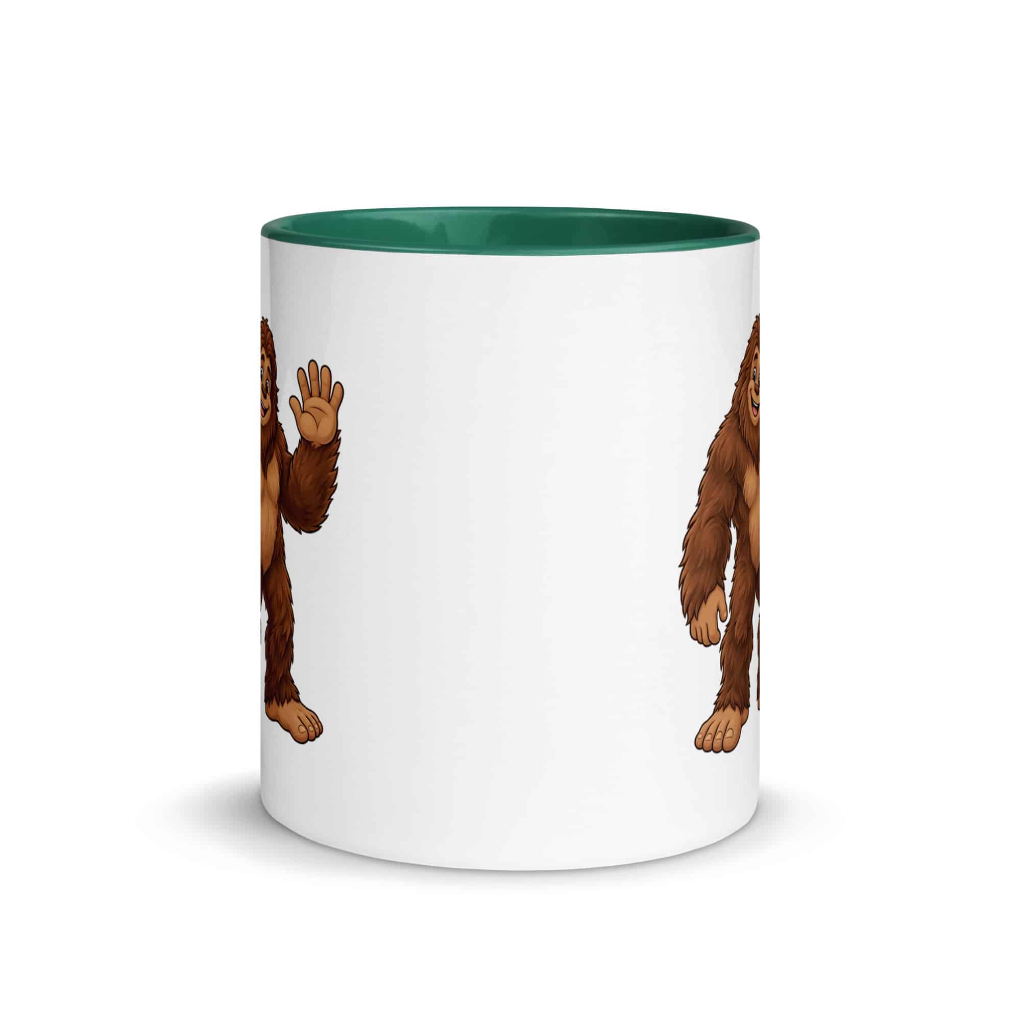 Friendly Waving Bigfoot Color Inside Mug